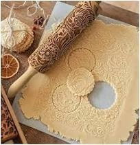 Embossed Rolling Pin - Flower /  مدلك العجين المنقوش