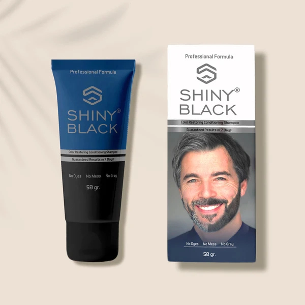 Shiny black anti-age shampoo