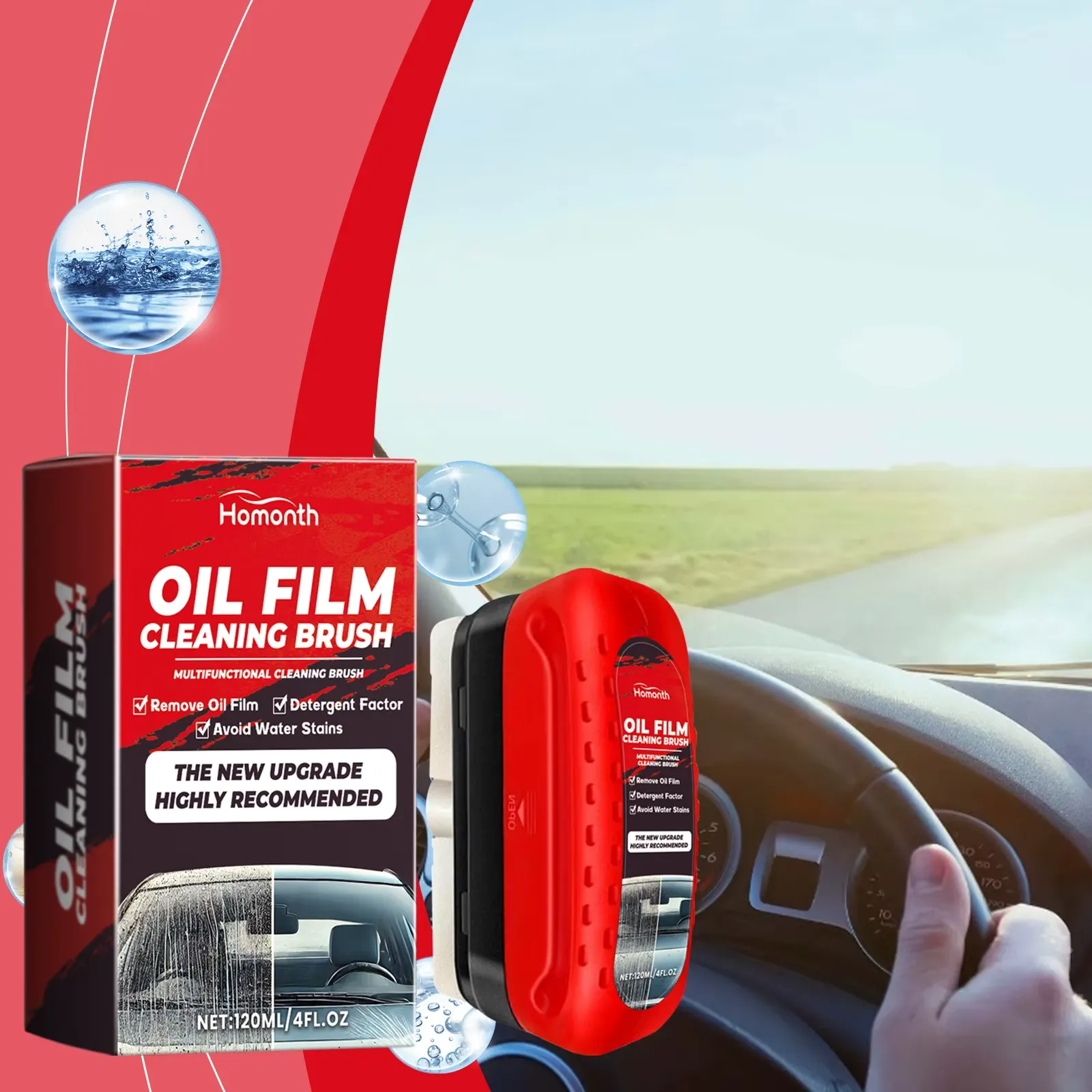 Brosse de nettoyage pour film d'huile automobile