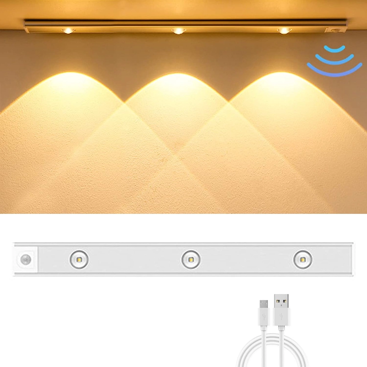 KOWAIT GOOGLE Rechargeable Magnetic LED Motion Sensor Cabinet Lighting