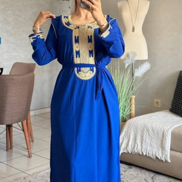 قفطان بالحزام ثوب كريب روزا
