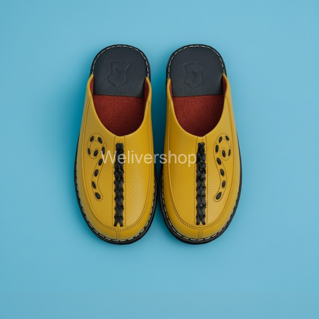 ✔ جلد طبيعي وطرزة مغربية