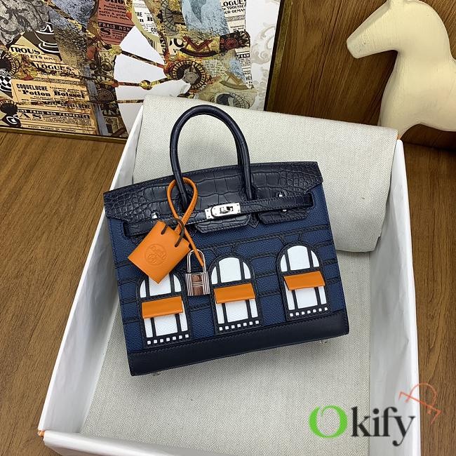 Faubourg Birkin Bag In Dark Blue Crocodile 20cm