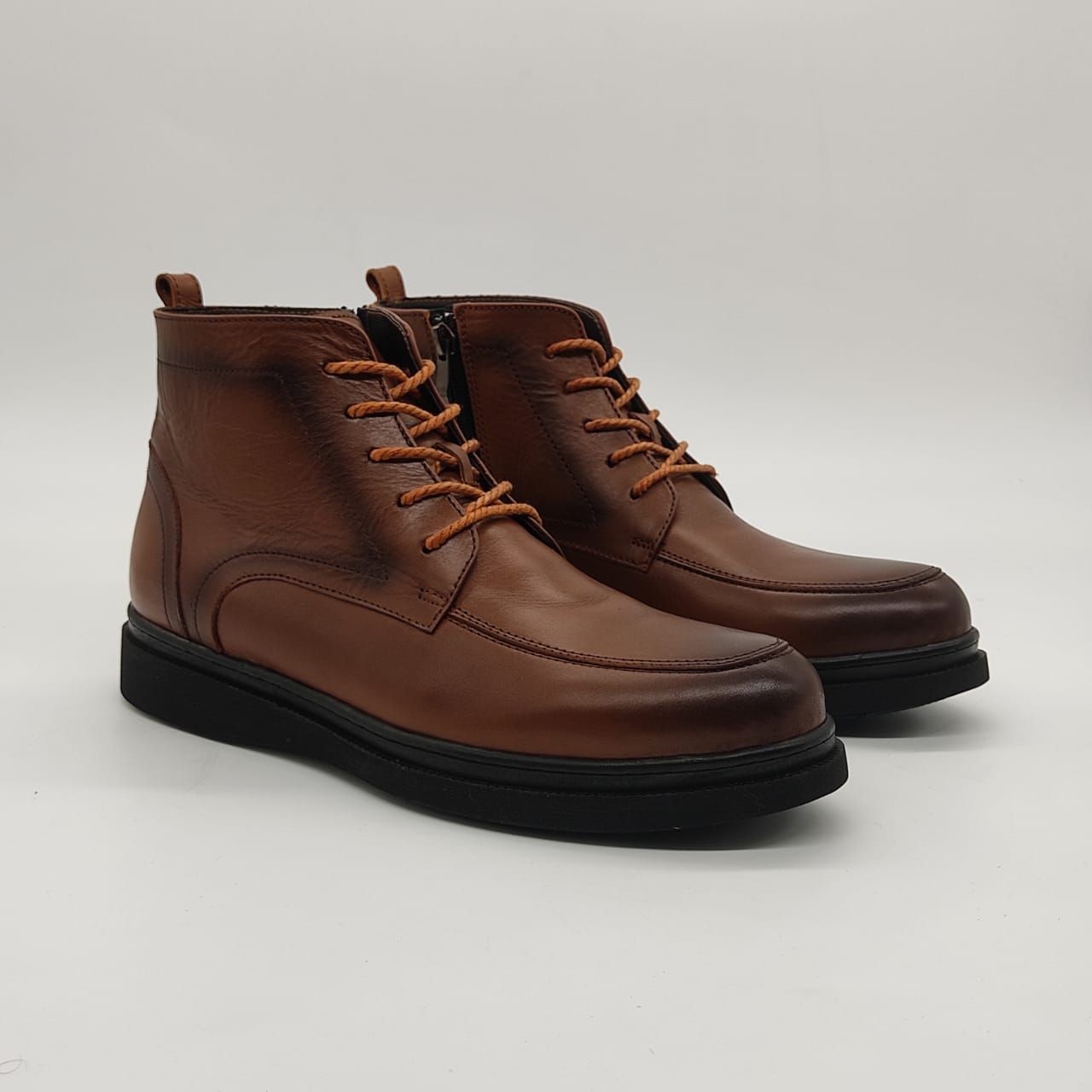 Chaussures Boots en Cuir Homme – Élégance & Confort (Noir & Marron)