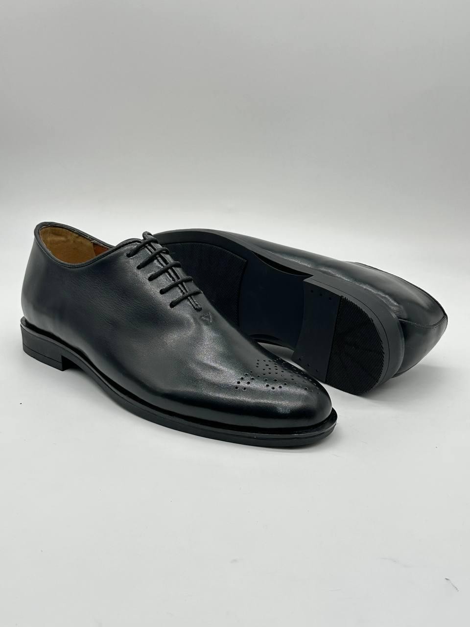 Chaussures Derby Cuir Noir - Style Perfore
