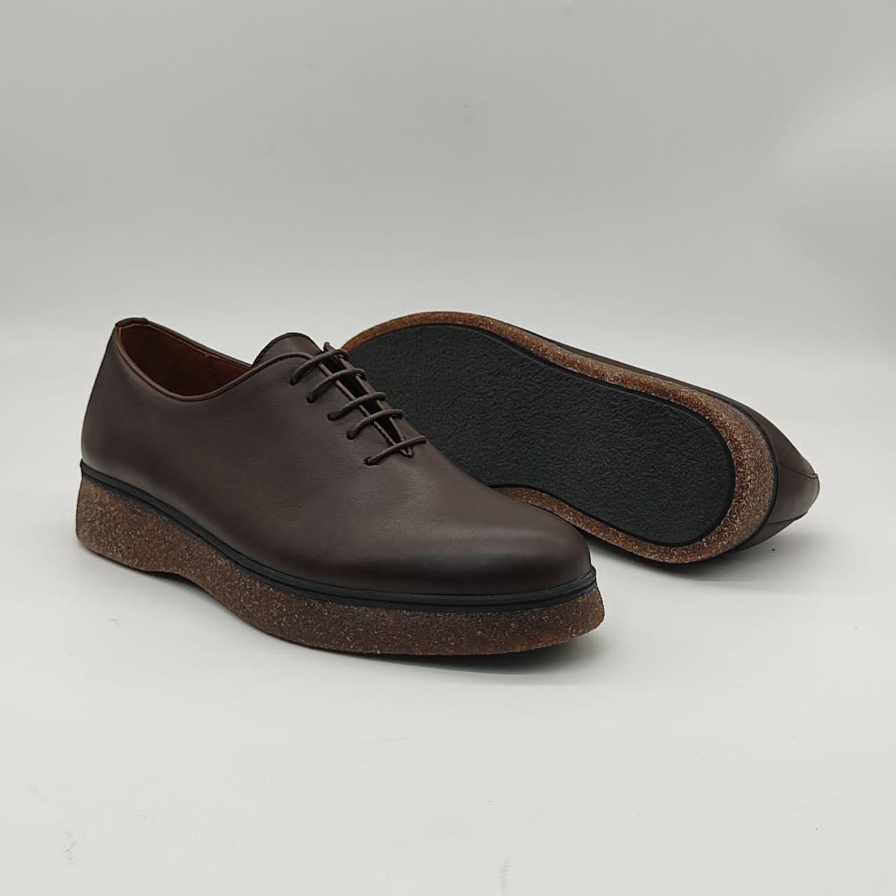 Chaussures en Cuir Marron à Lacets avec Semelle Écologique