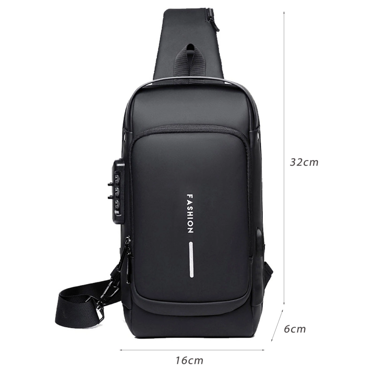 USB Charging Anti-theft Chest Bag | USB حقيبة صدر مضادة للسرقة مع منفذ شحن