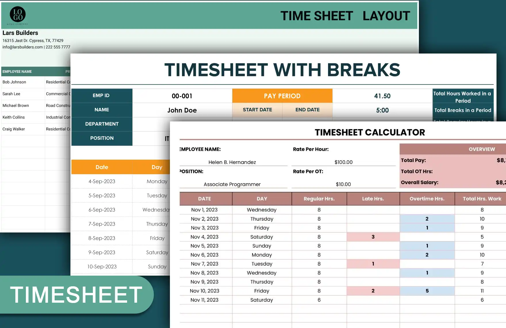 Timesheet | جدول المواعيد والعمل