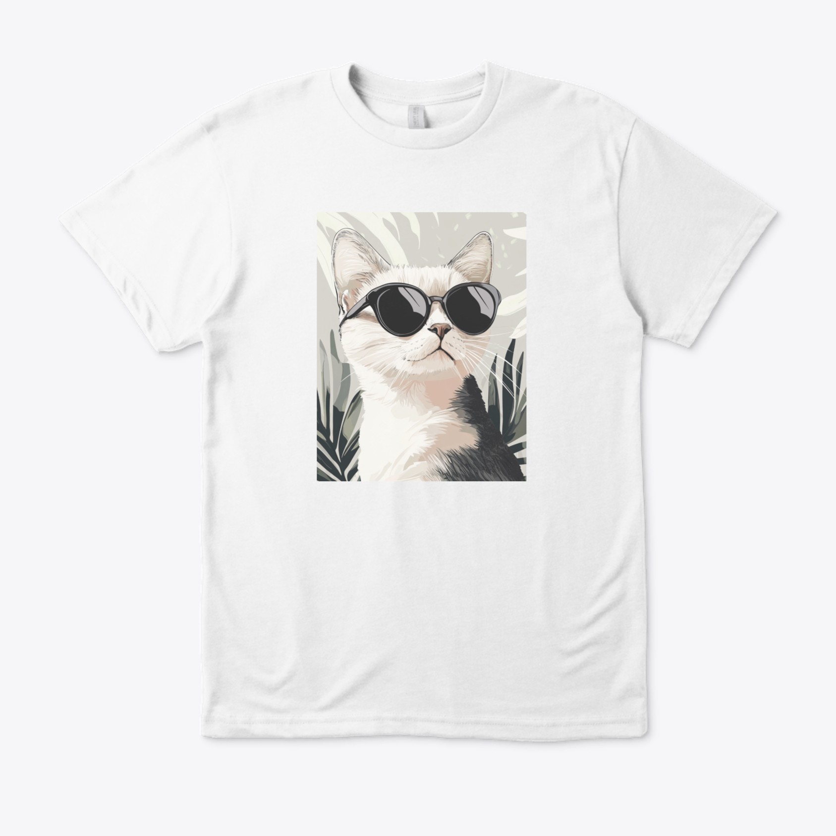 T shirt Chat Lunettes B et N