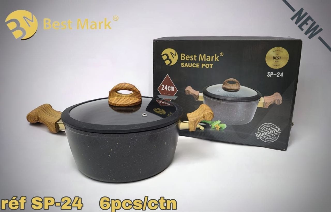 طنجرة الطهي الفاخرة من Best Mark – مقاس 28 سم