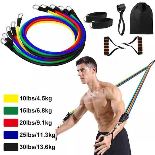 مجموعة أحزمة المقاومة لممارسة التمارين الرياضية (Resistance Bands)