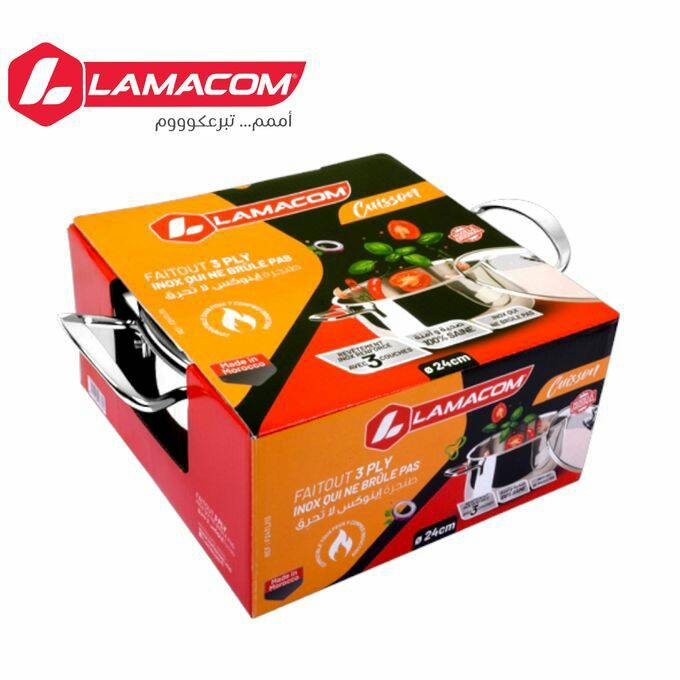 قدر طهي LAMACON 24cm احترافي من الإنوكس
