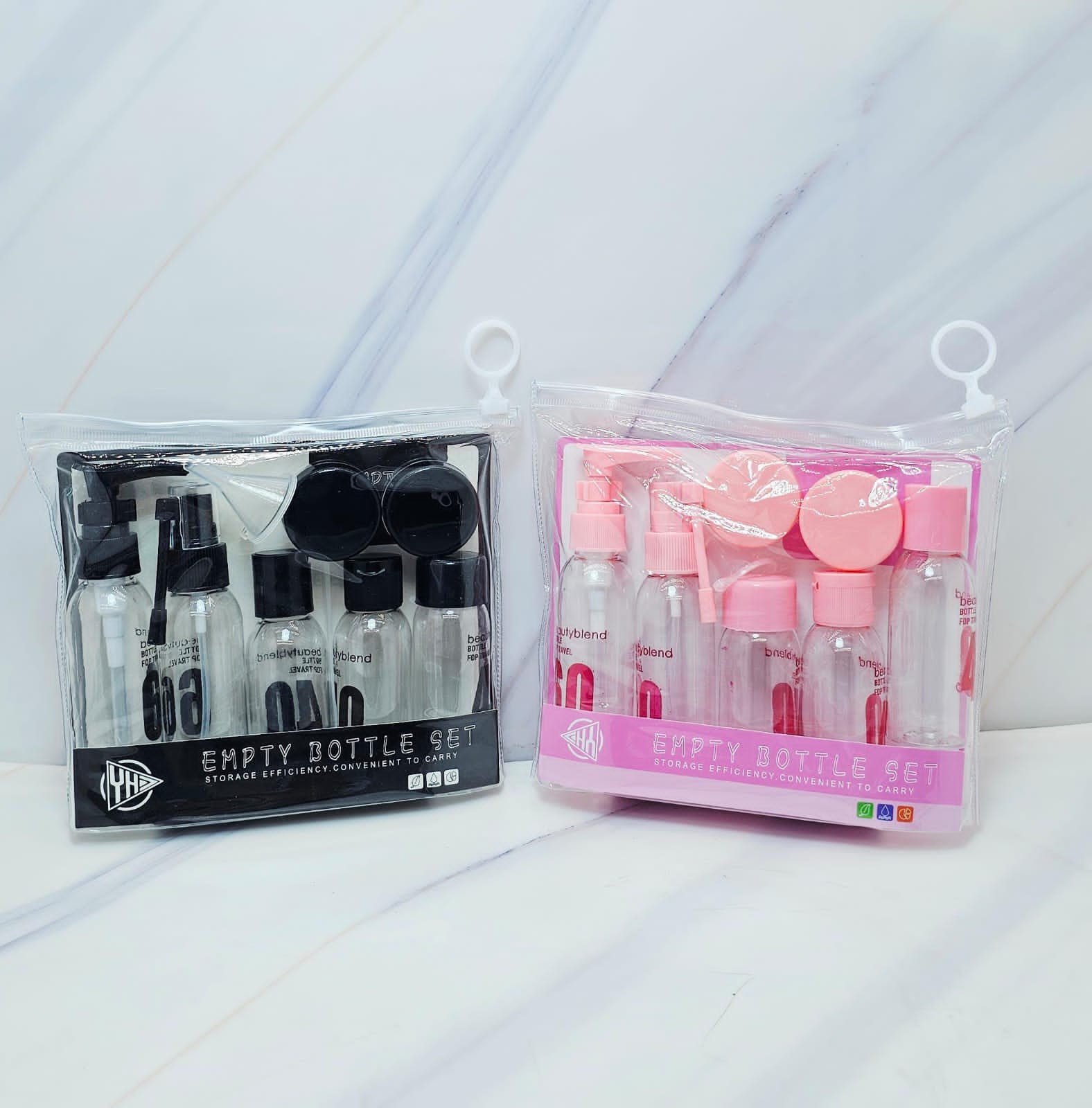 طقم قراعي للسفر فارغة لتنظيم مستحضرات التجميل والسوائل