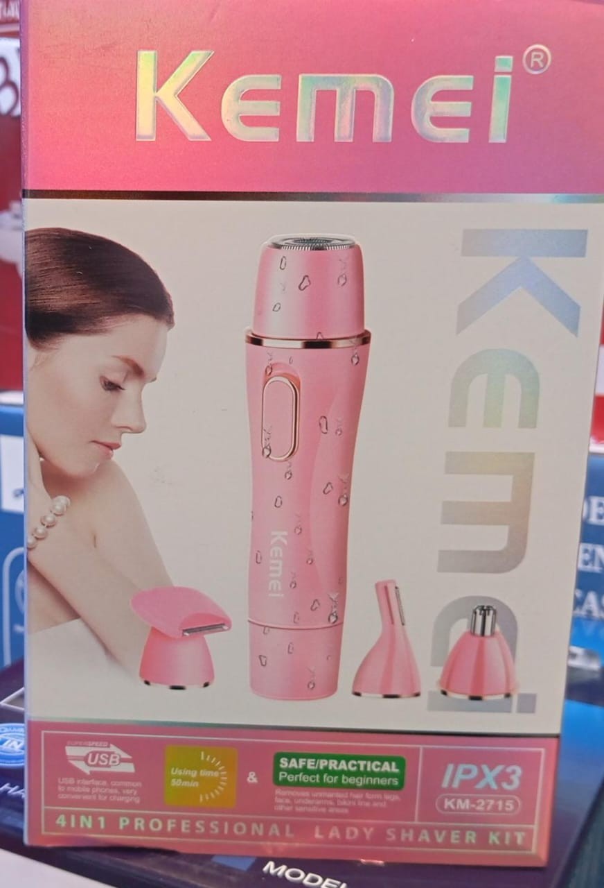 ماكينة الحلاقة 2715 km  مجموعة العناية بالجمال 4 في 1 للسيدات