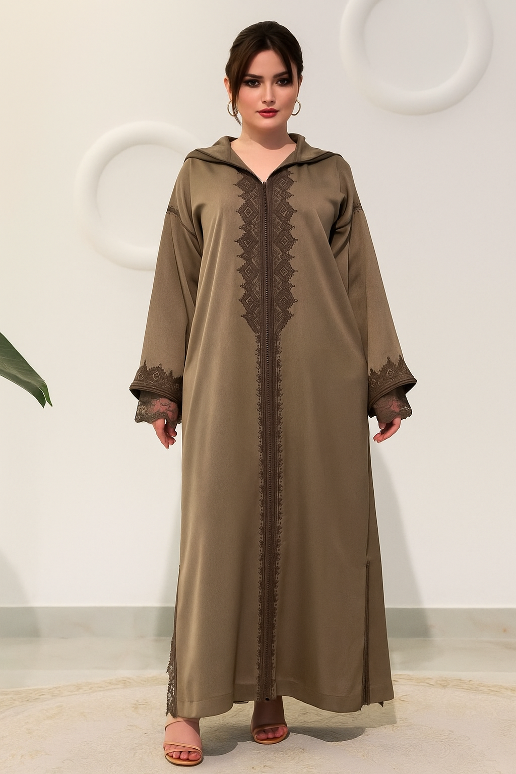 Djellaba Femme Cérémonie – Coupe Fassi Haut de Gamme