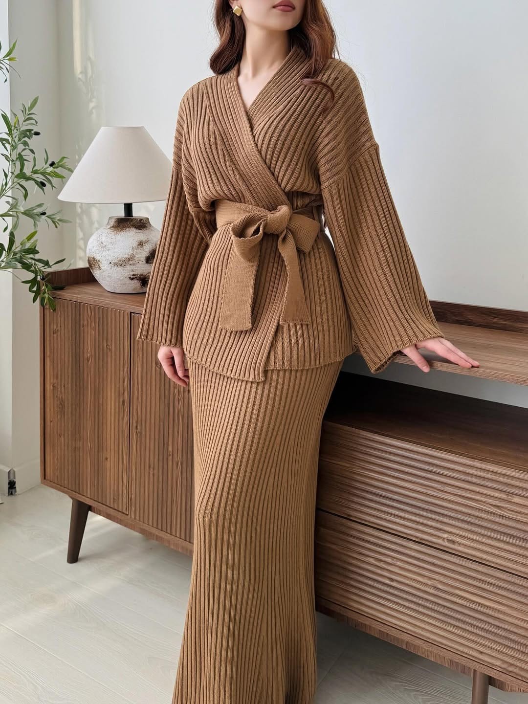 Ensemble Jupe Capp tendance  طقم تنورة وبلوزة تريكو أنيق