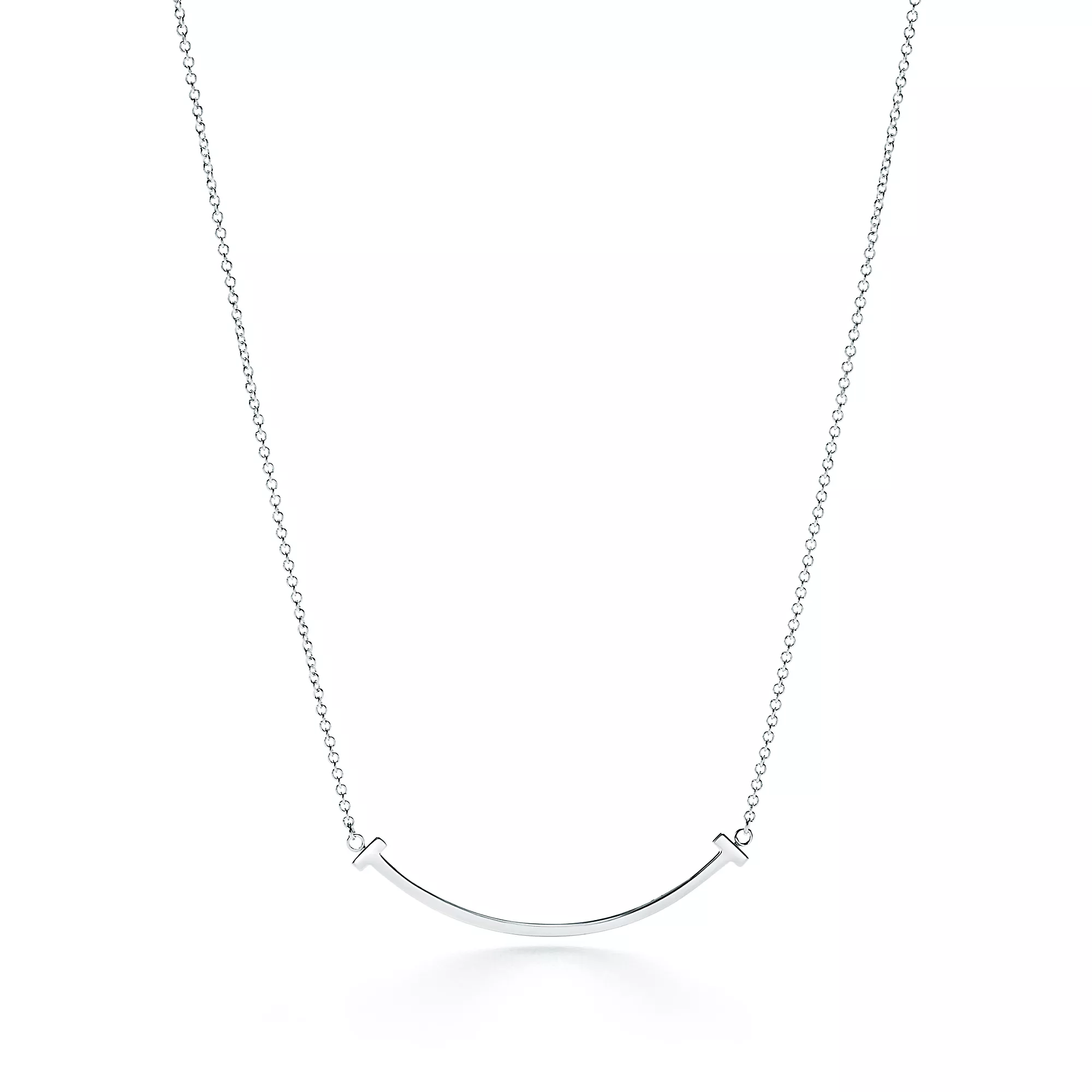 COLLIER TIFFANY T PENDENTIF SMILE WHITE GOLD