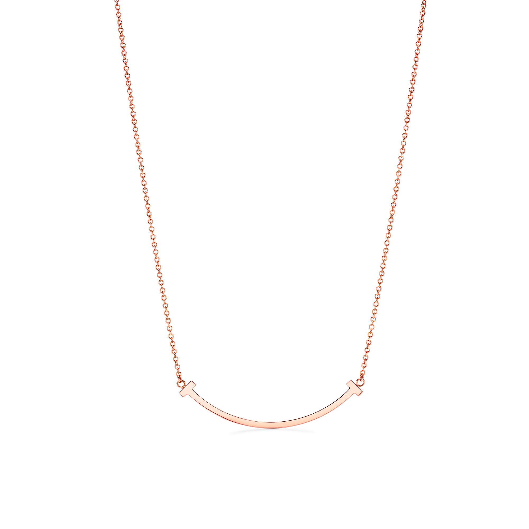 COLLIER TIFFANY T PENDENTIF SMILE ROSE GOLD