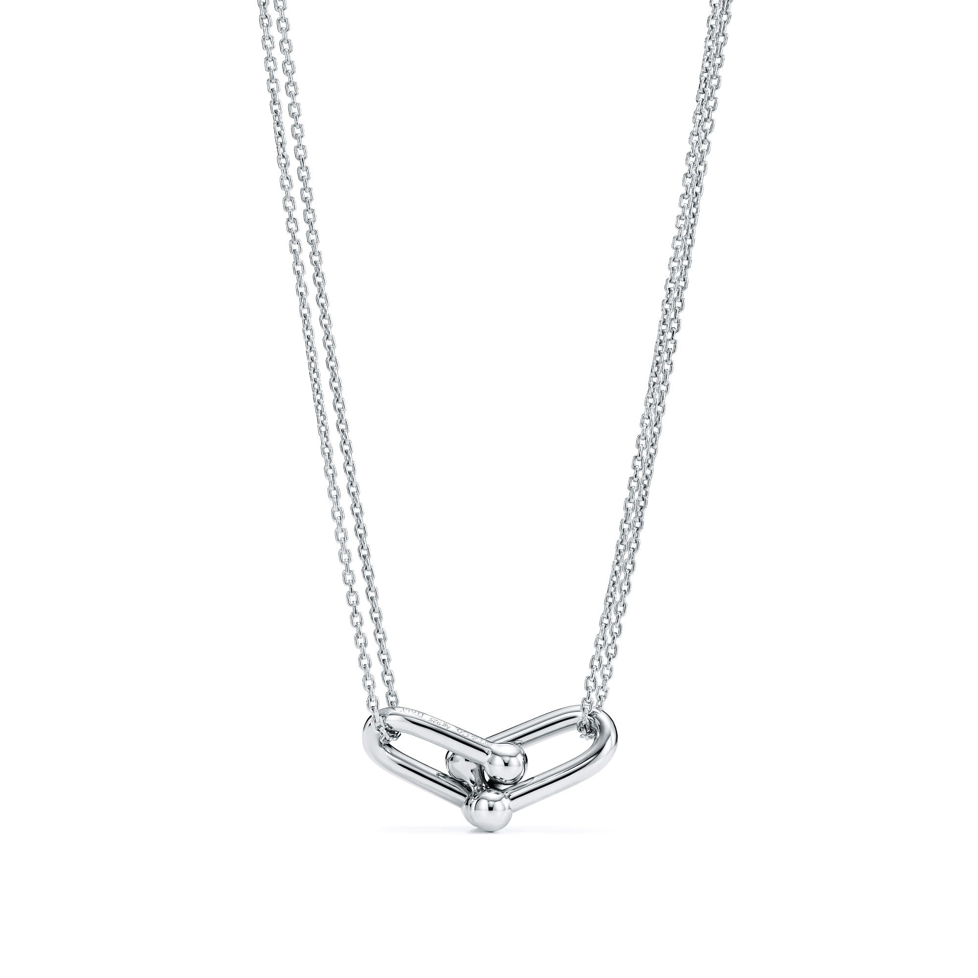 COLLIER TIFFANY HARDWEAR PENDETIF À MAILLONS WHITE GOLD