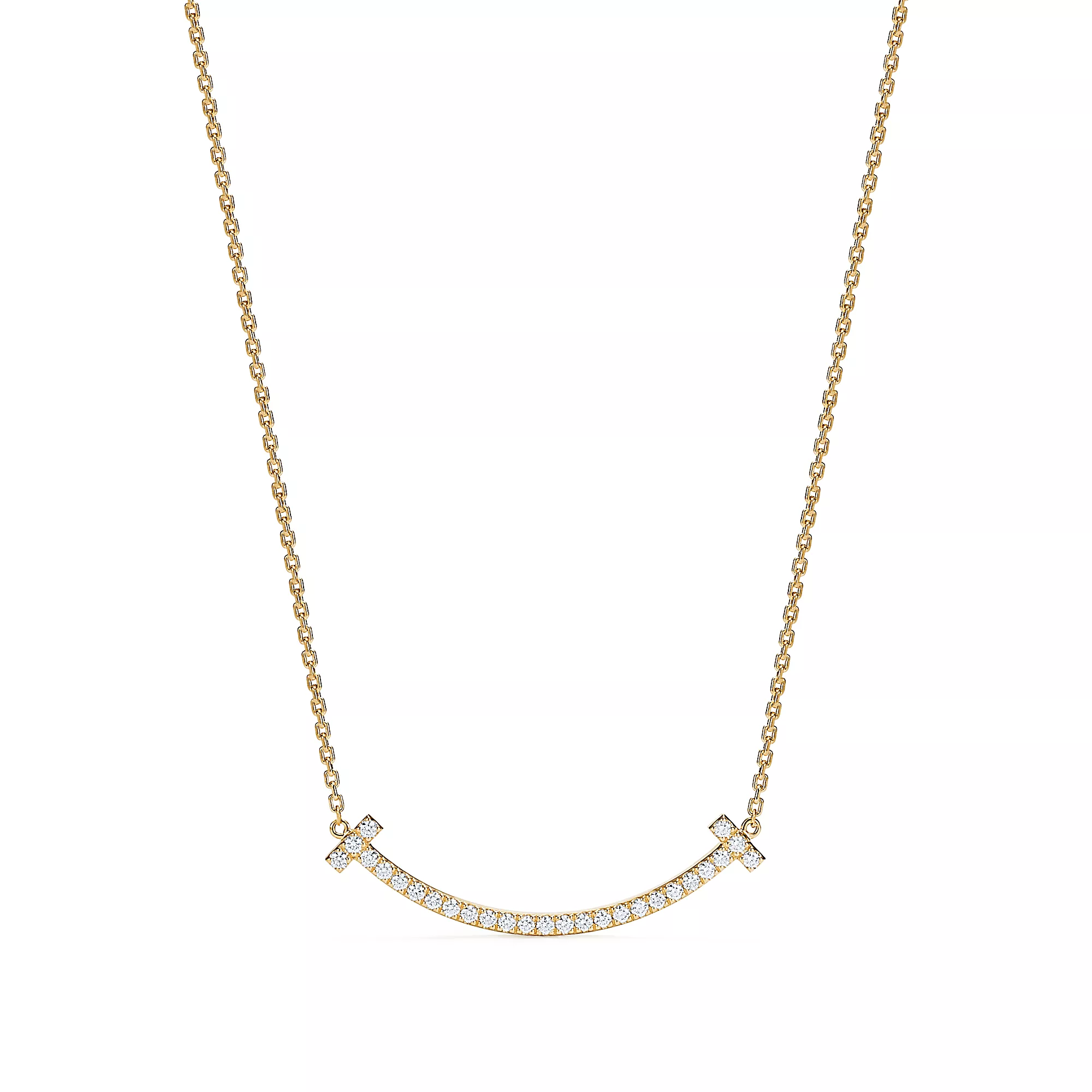 COLLIER T SMILE PENDANT DIAMAOND GOLD