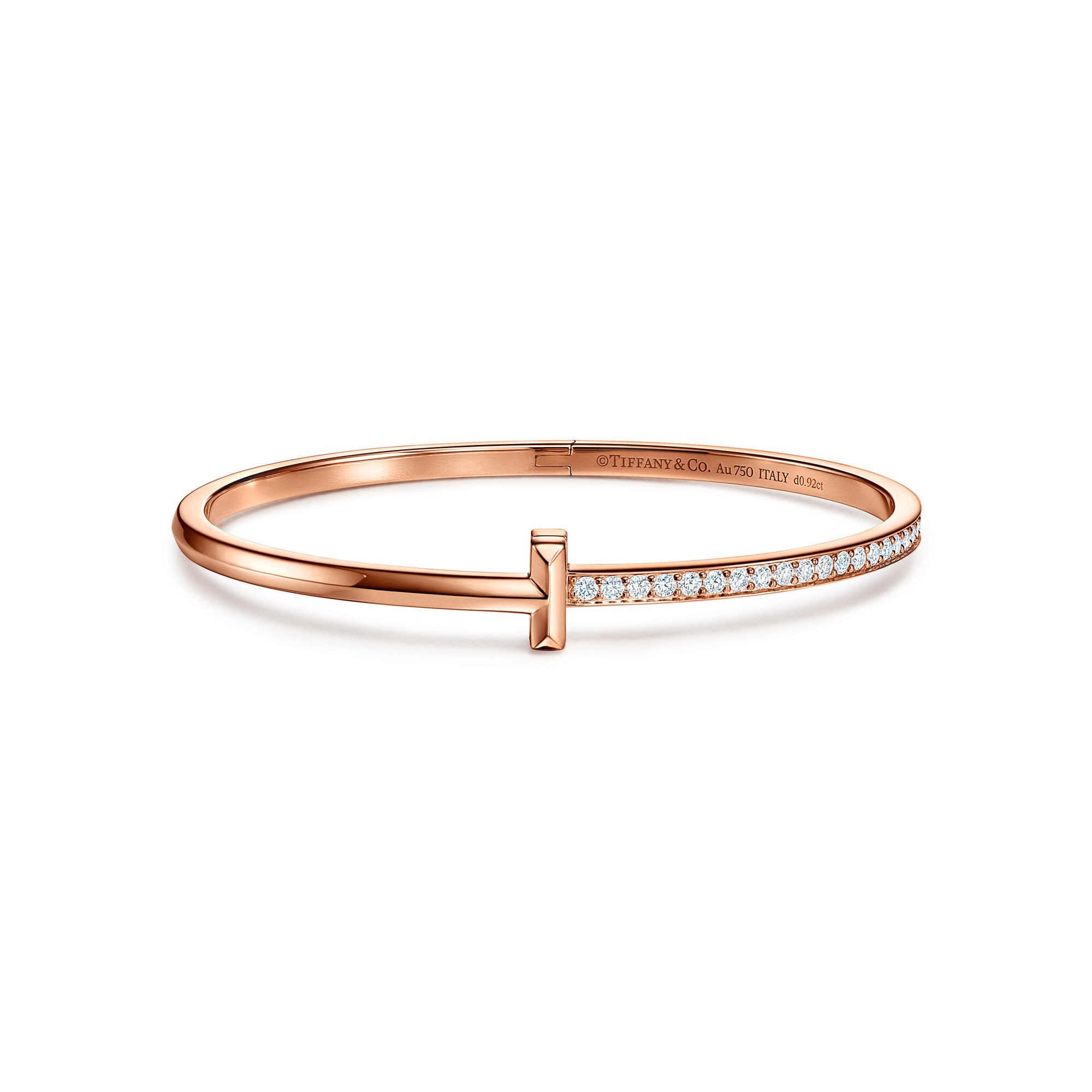 BRACELET TIFFANY T JONC À CHARNIÈRE ÉTROITE ROSE GOLD