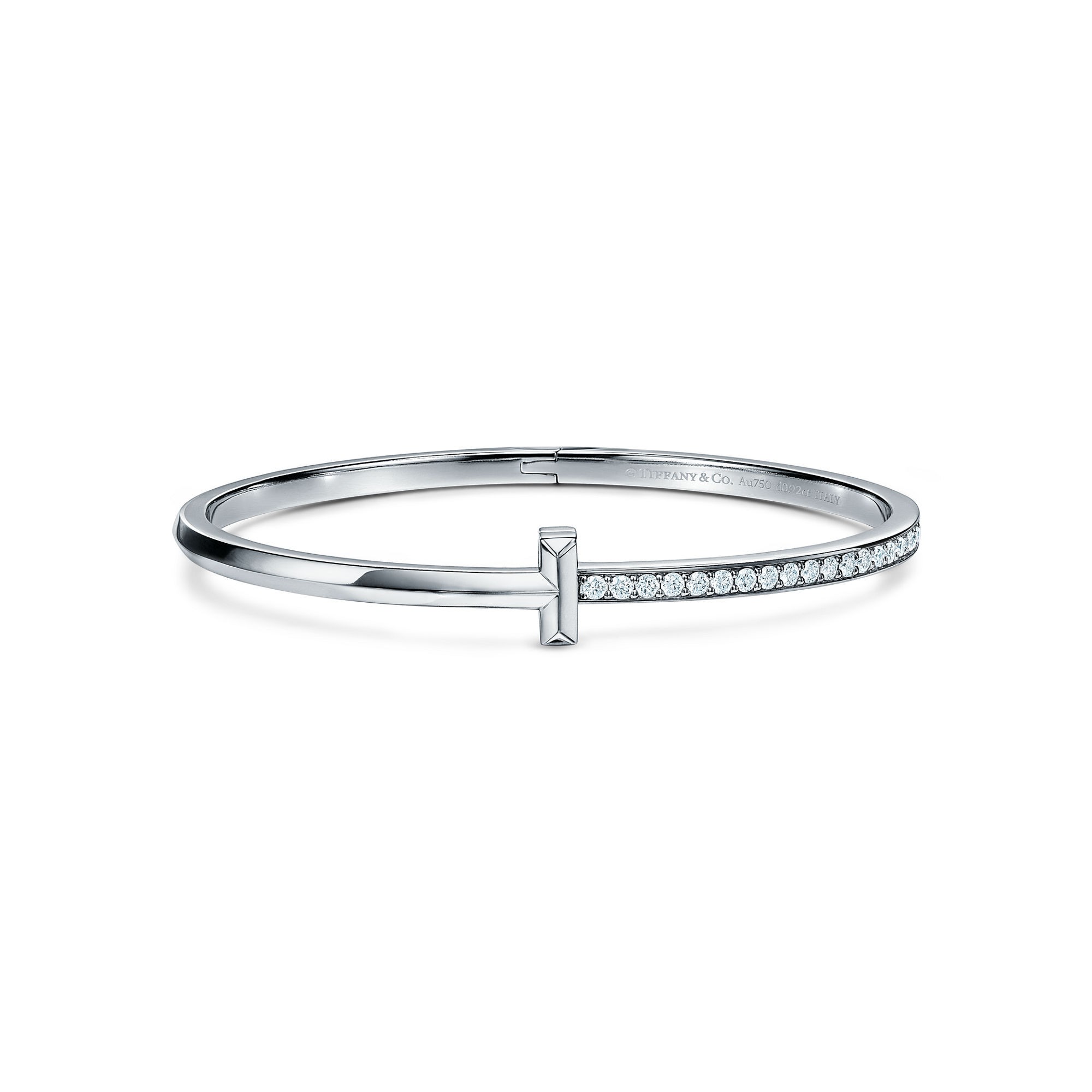 BRACELET TIFFANY T JONC À CHARNIÈRE ÉTROITE WHITE GOLD