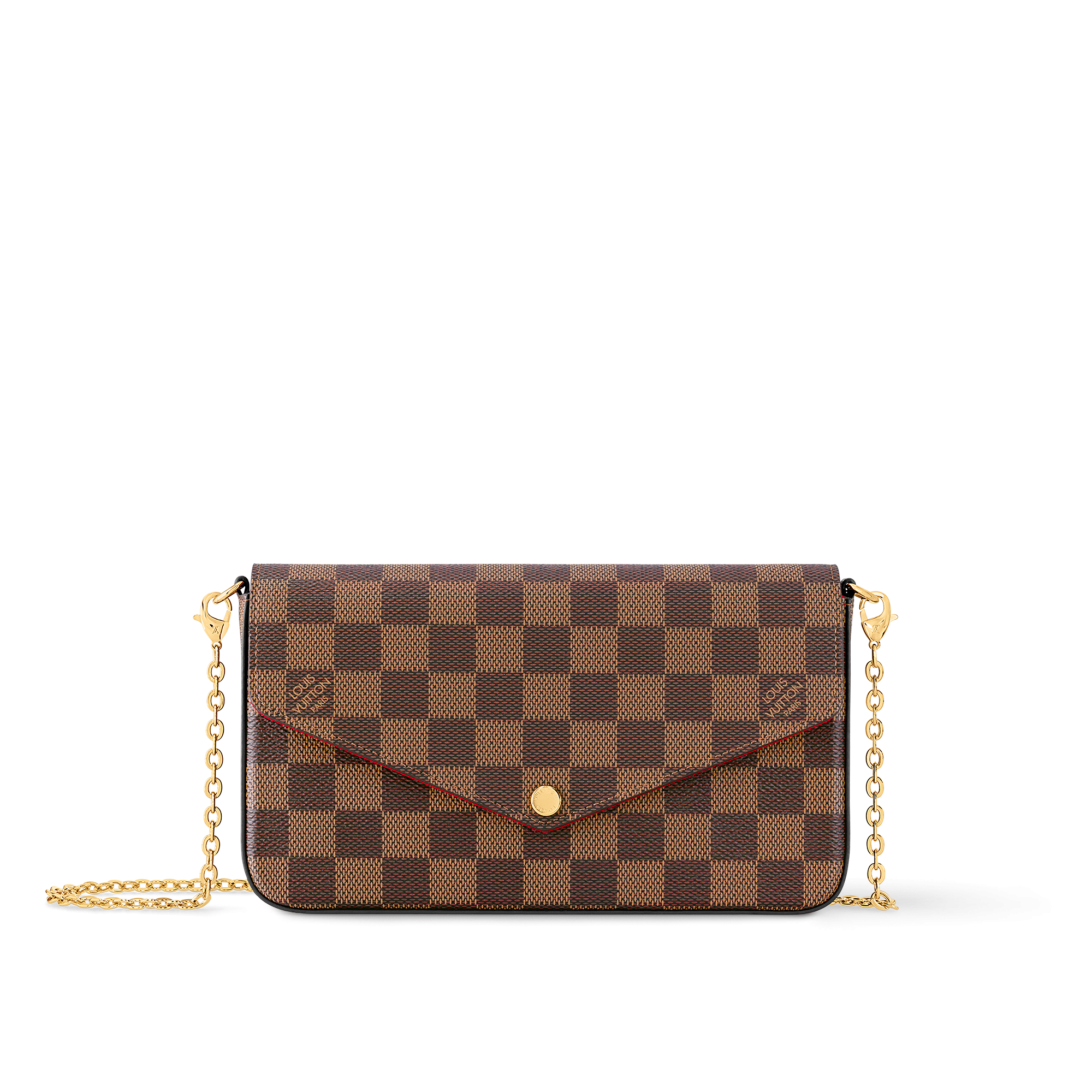POCHETTE FÉLICIE TOILE DAMIER ÉBÉNE