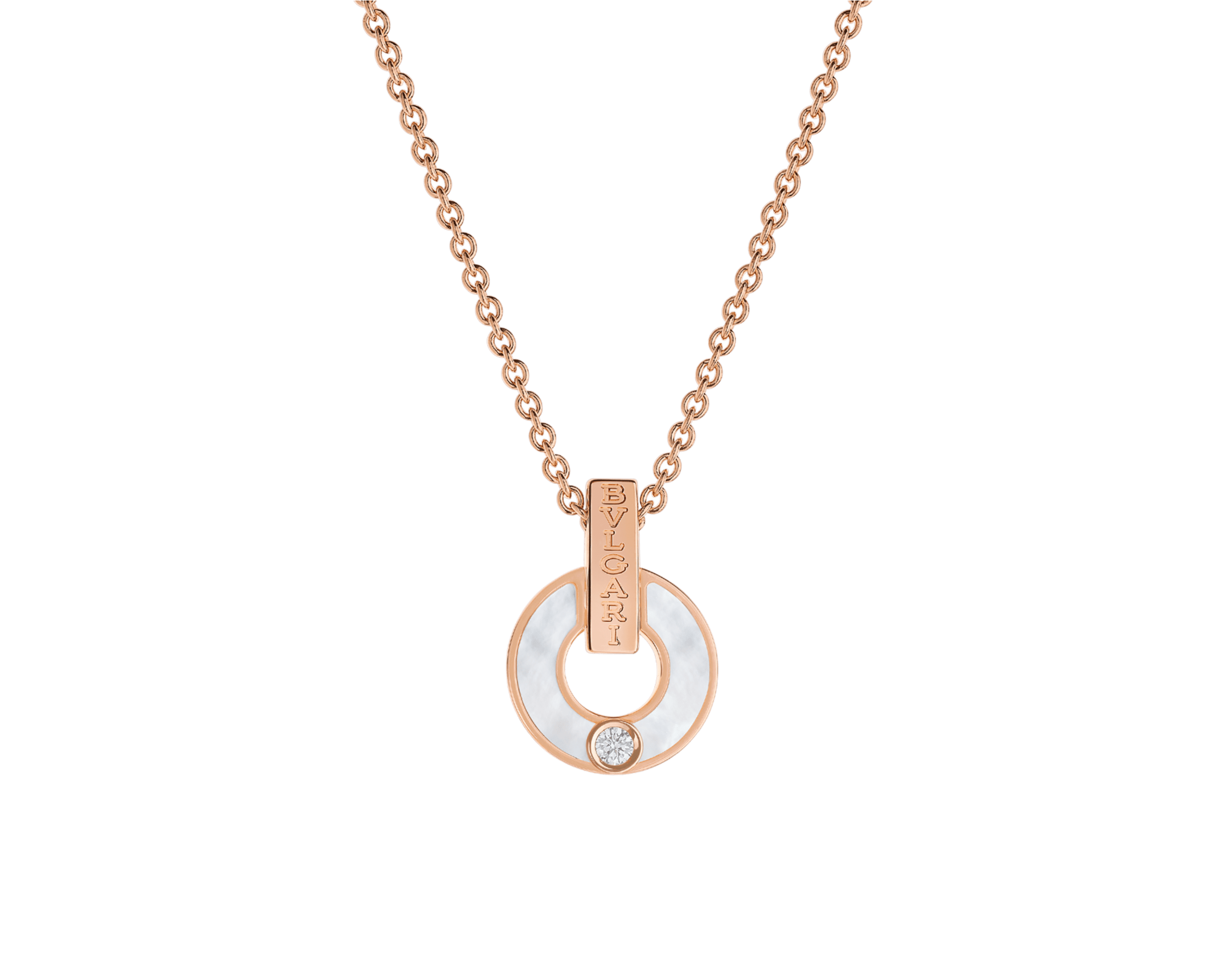 COLLIER BVLGARI BVLGARI NACRE BLANC ROSE GOLD