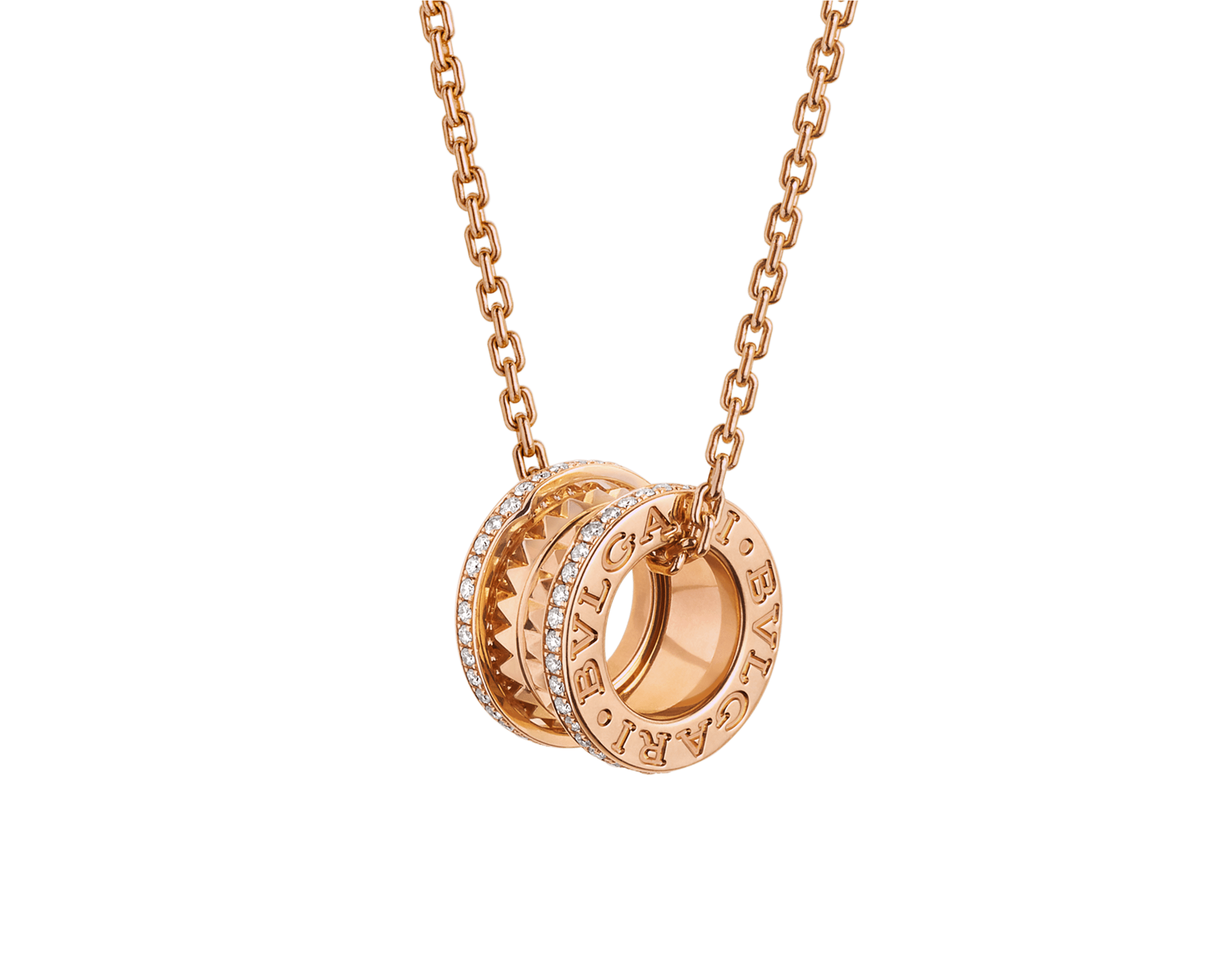 COLLIER BVLGARI B.ZERO SEMI PAVEE ROSE GOLD