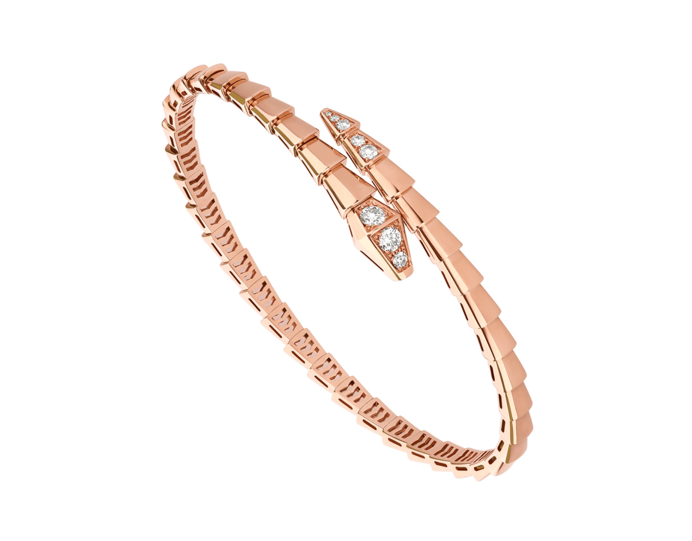 BRACELET BVLGARI SERPENTI SEMI DIAMONDS ROSE GOLD