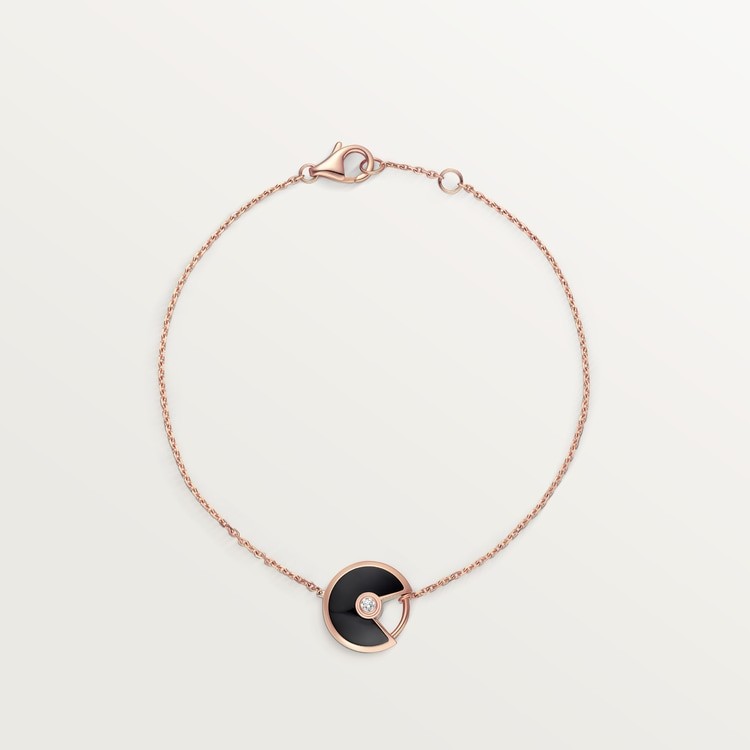 GOURMETTE CARTIER AMULETTE NOIR ONYX ROSE GOLD