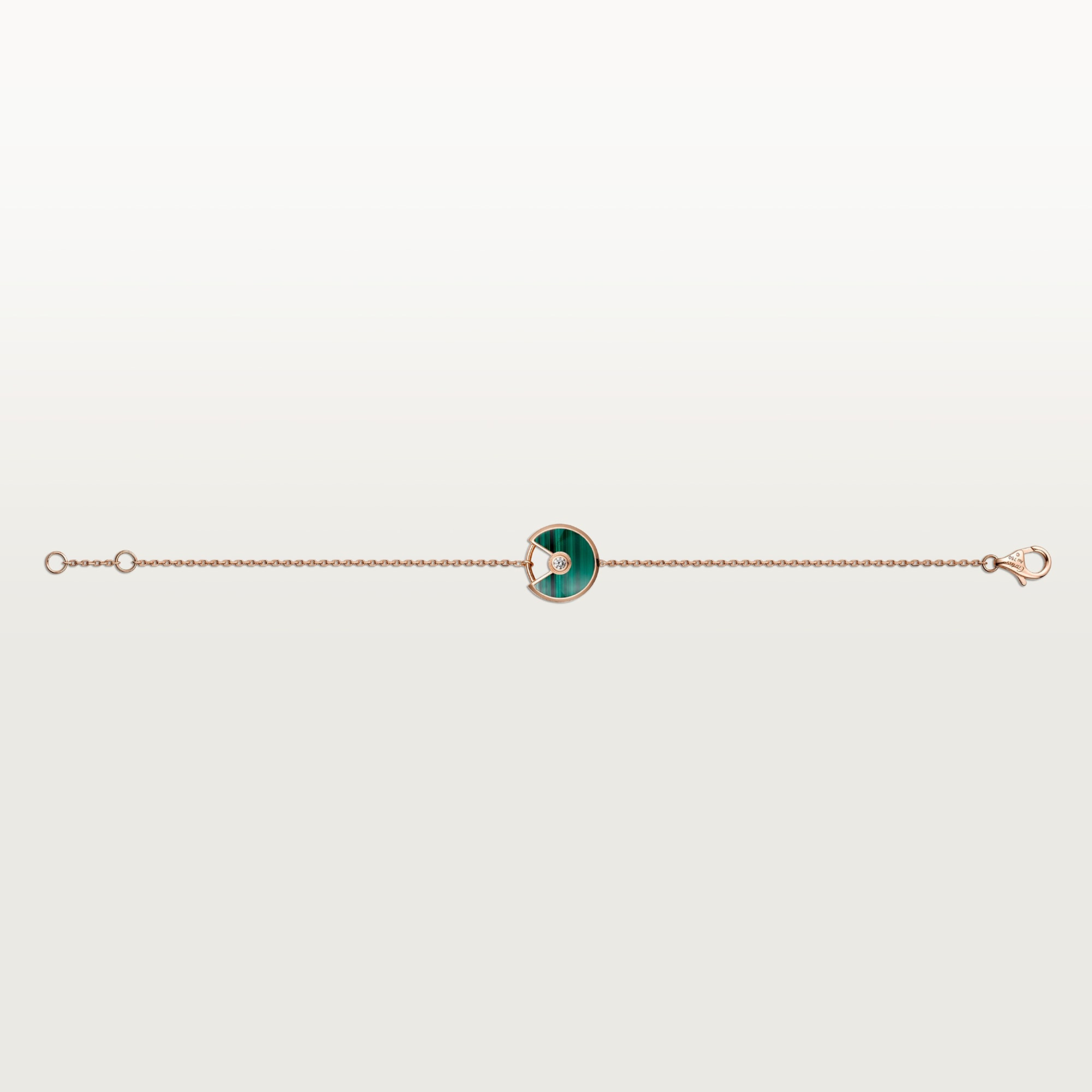GOURMETTE CARTIER AMULETTE VERT MALACHITE ROSE GOLD
