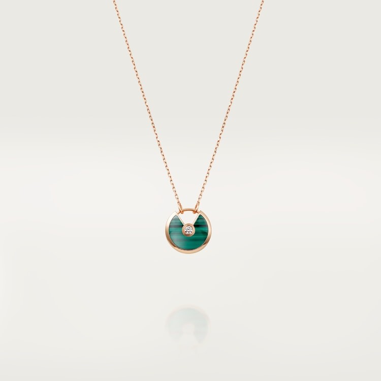 COLLIER CARTIER AMULETTE VERT MALACHITE ROSE GOLD