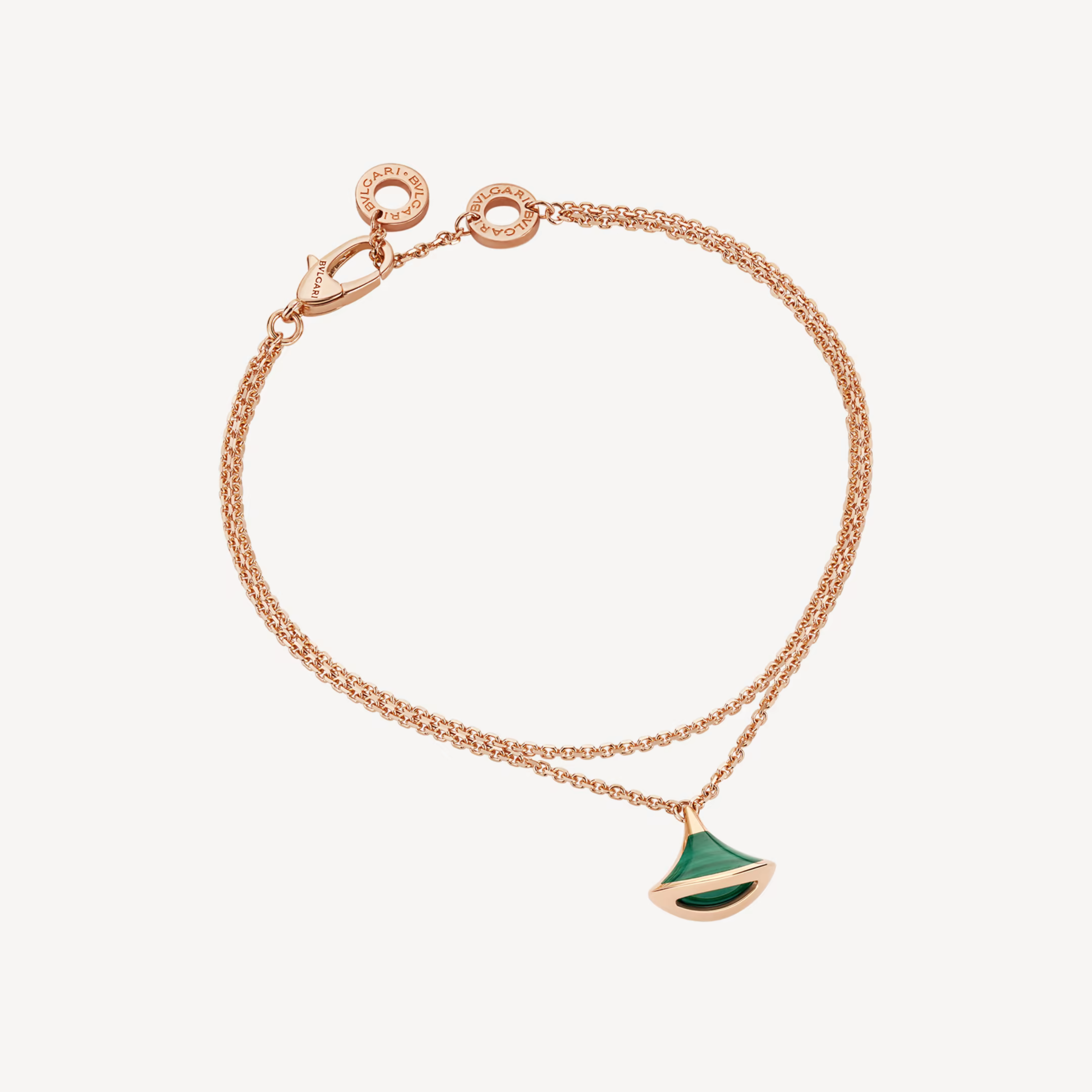 GOURMETTE BVLGARI DIVAS' DREAM VERT MALACHITE ROSE GOLD