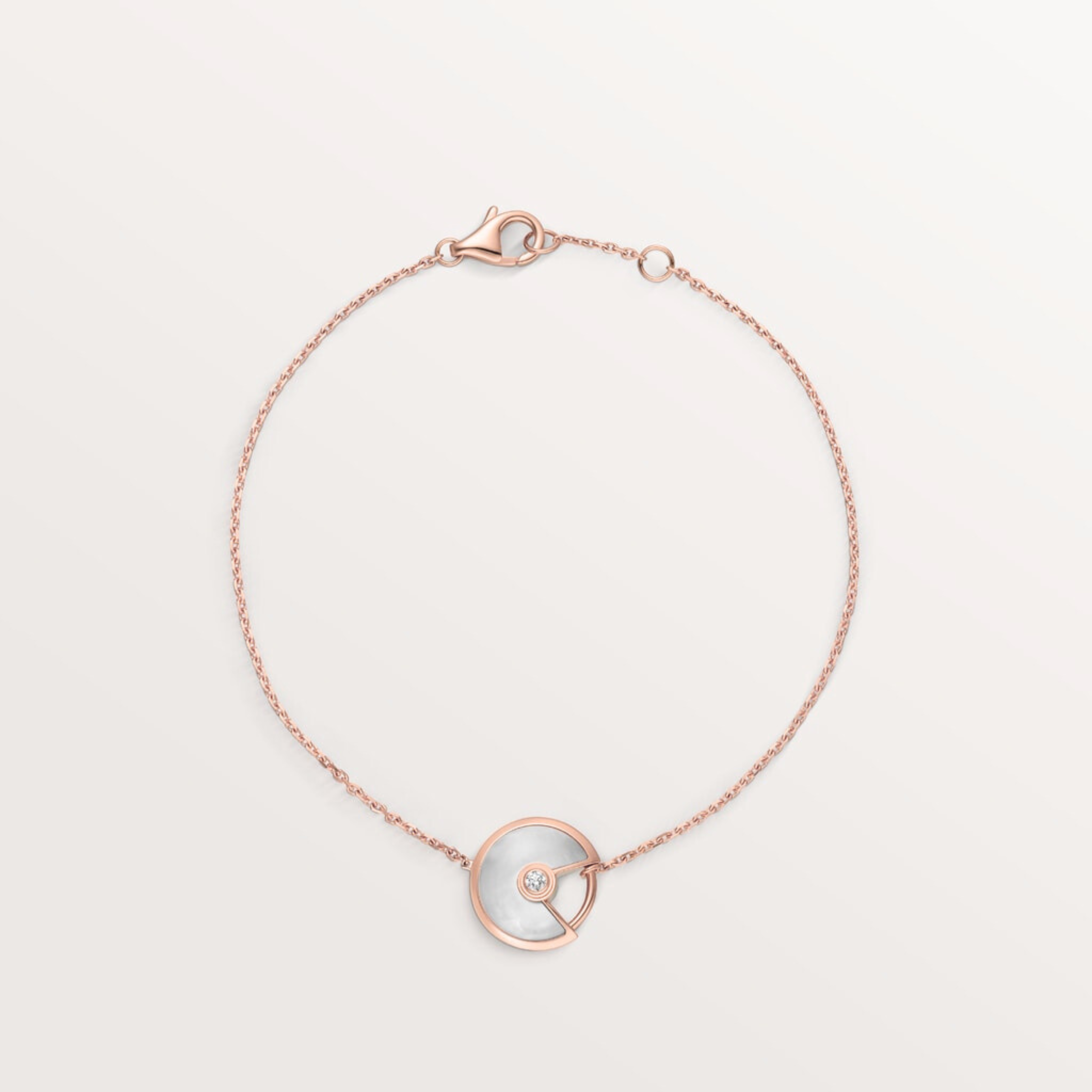 GOURMETTE CARTIER AMULETTE BLANC NACRE ROSE GOLD