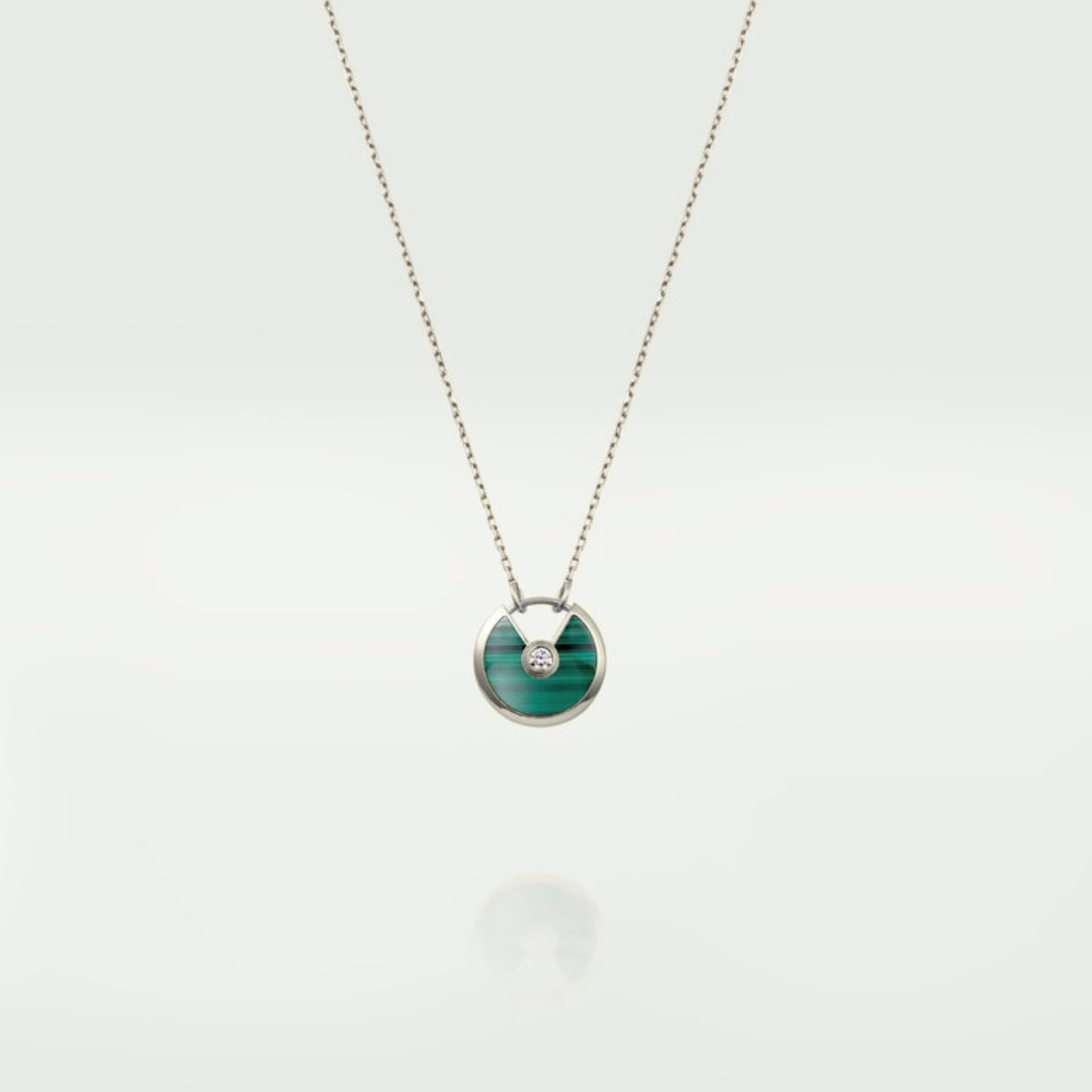 COLLIER CARTIER AMULETTE VERT MALACHITE WHITE GOLD