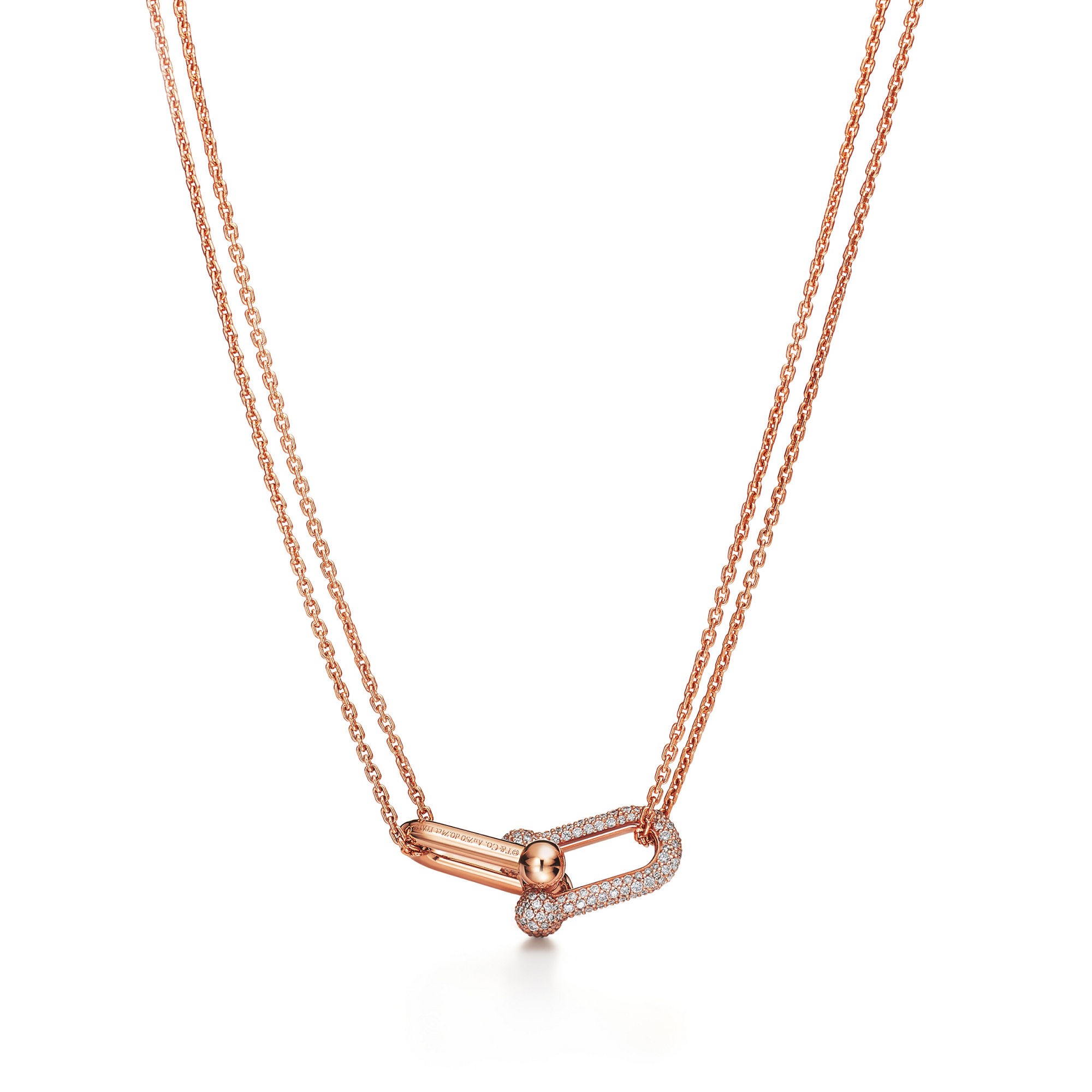 COLLIER TIFFANY & CO HARDWEAR A MAILLONS DIAMOND ROSE GOLD