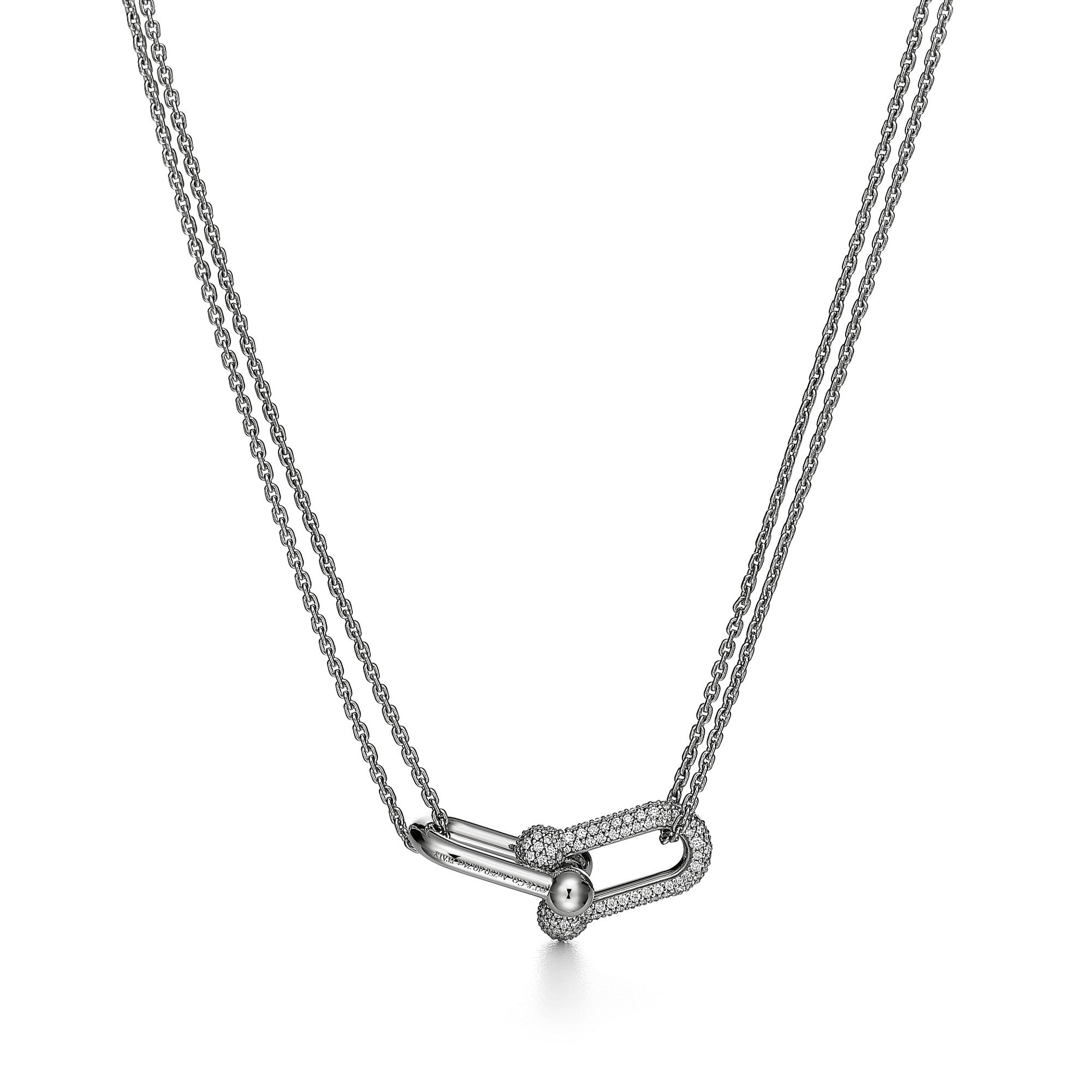 COLLIER TIFFANY & CO HARDWEAR A MAILLONS DIAMOND WHITE GOLD