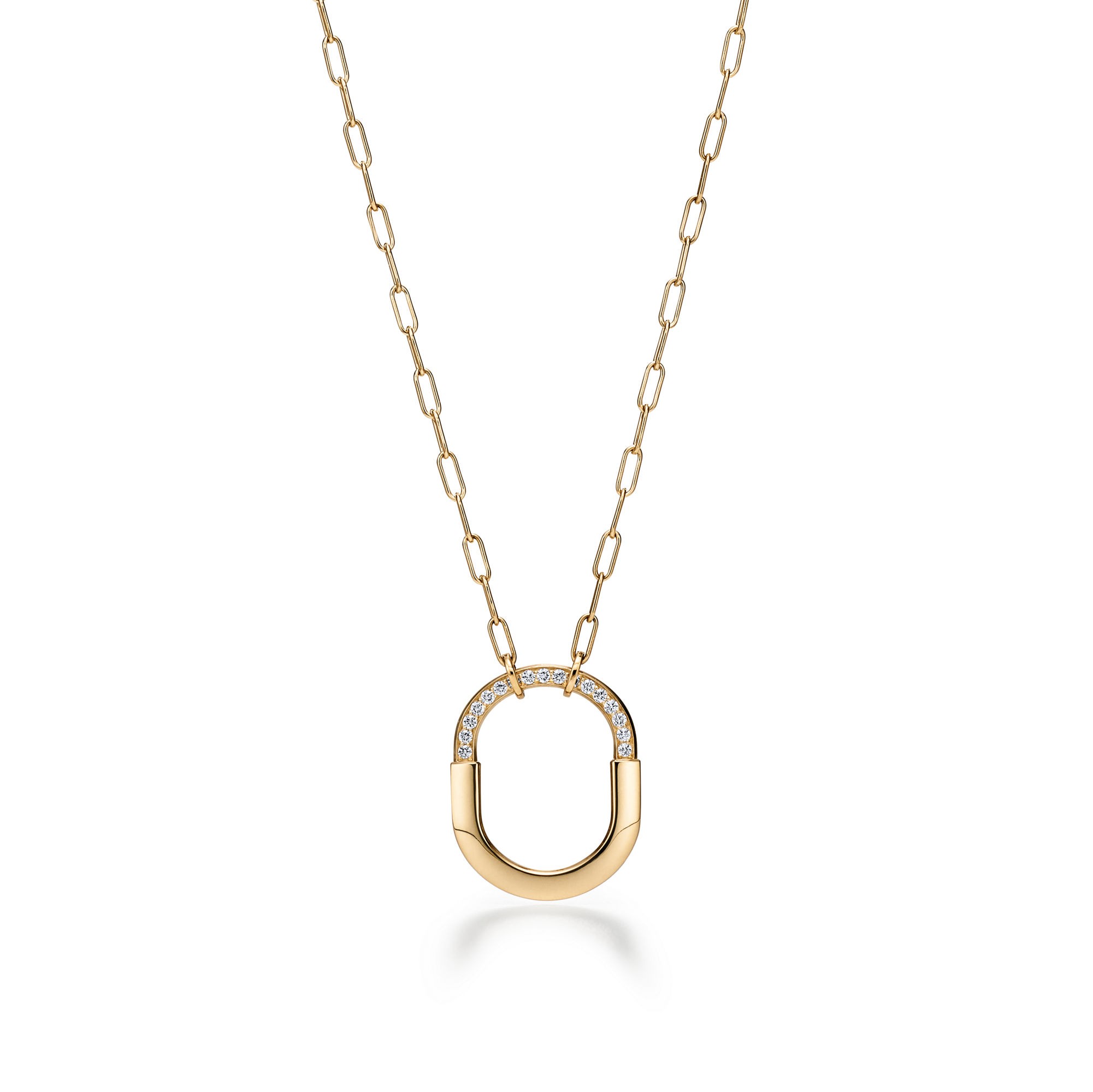 COLLIER TIFFANY & CO LOCK DIAMONDS GOLD
