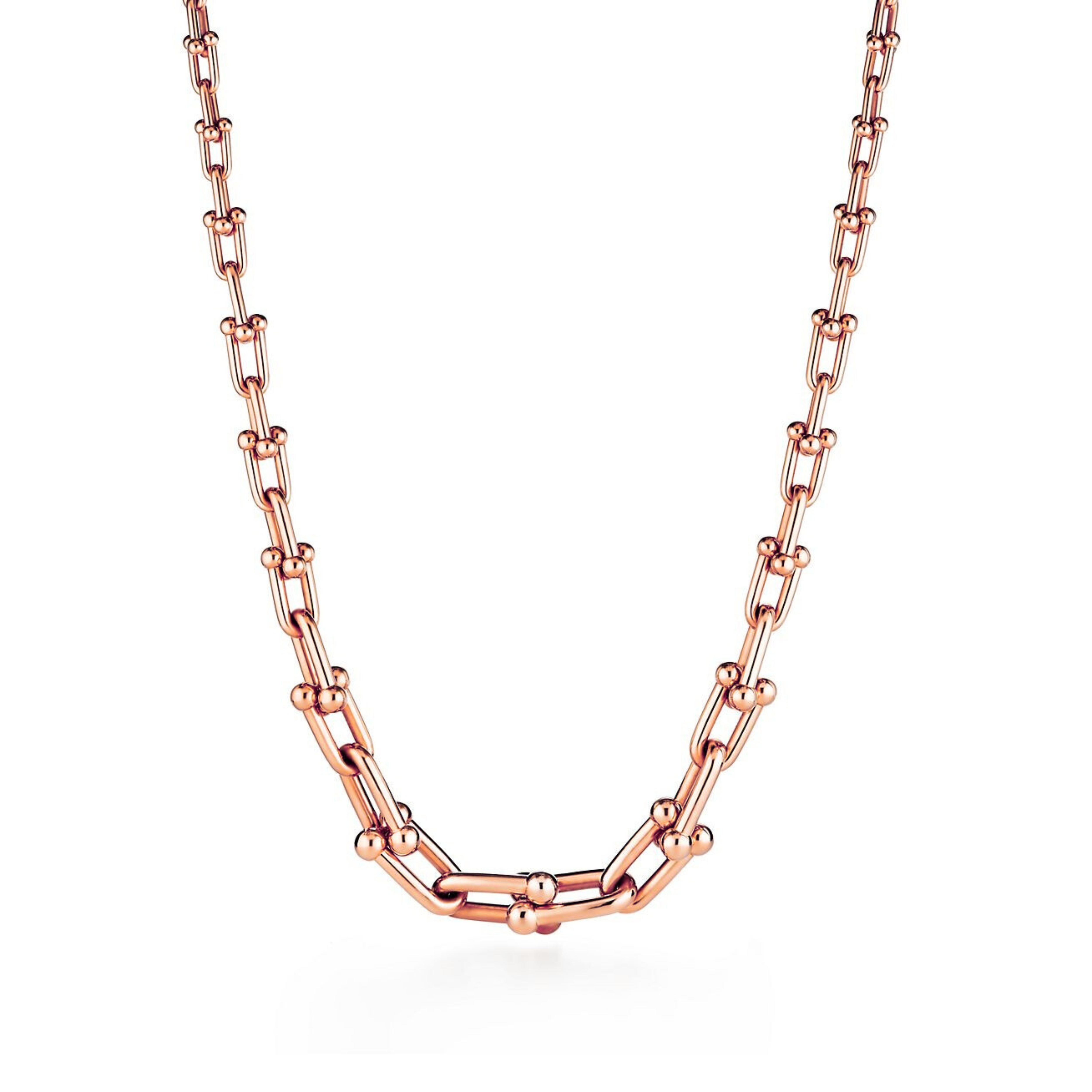 COLLIER TIFFANY & CO  GRADUATED LINK NECKLACE ROSE GOLD