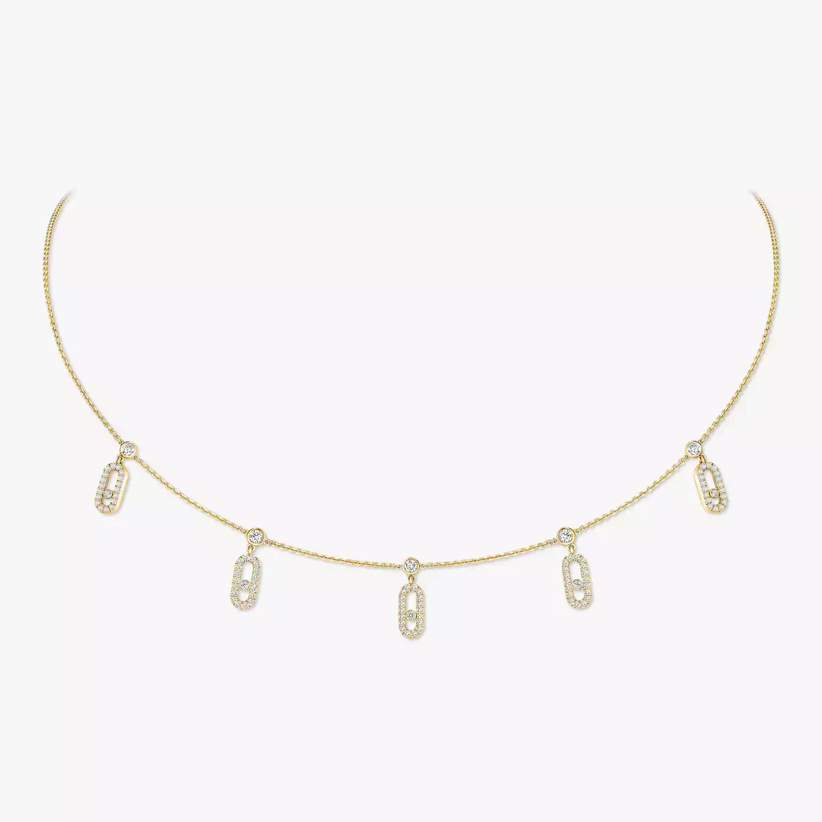 COLLIER MESSIKA CHOKER MOVE UNO PAMPILLE PAVE GOLD