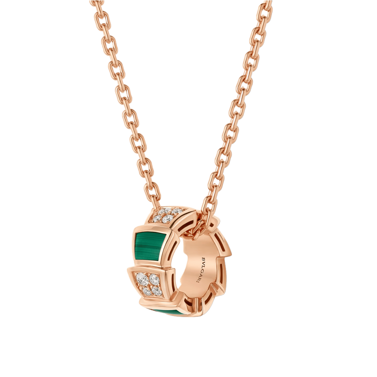 COLLIER BVLGARI VIPER VERT MALACHITE ROSE GOLD