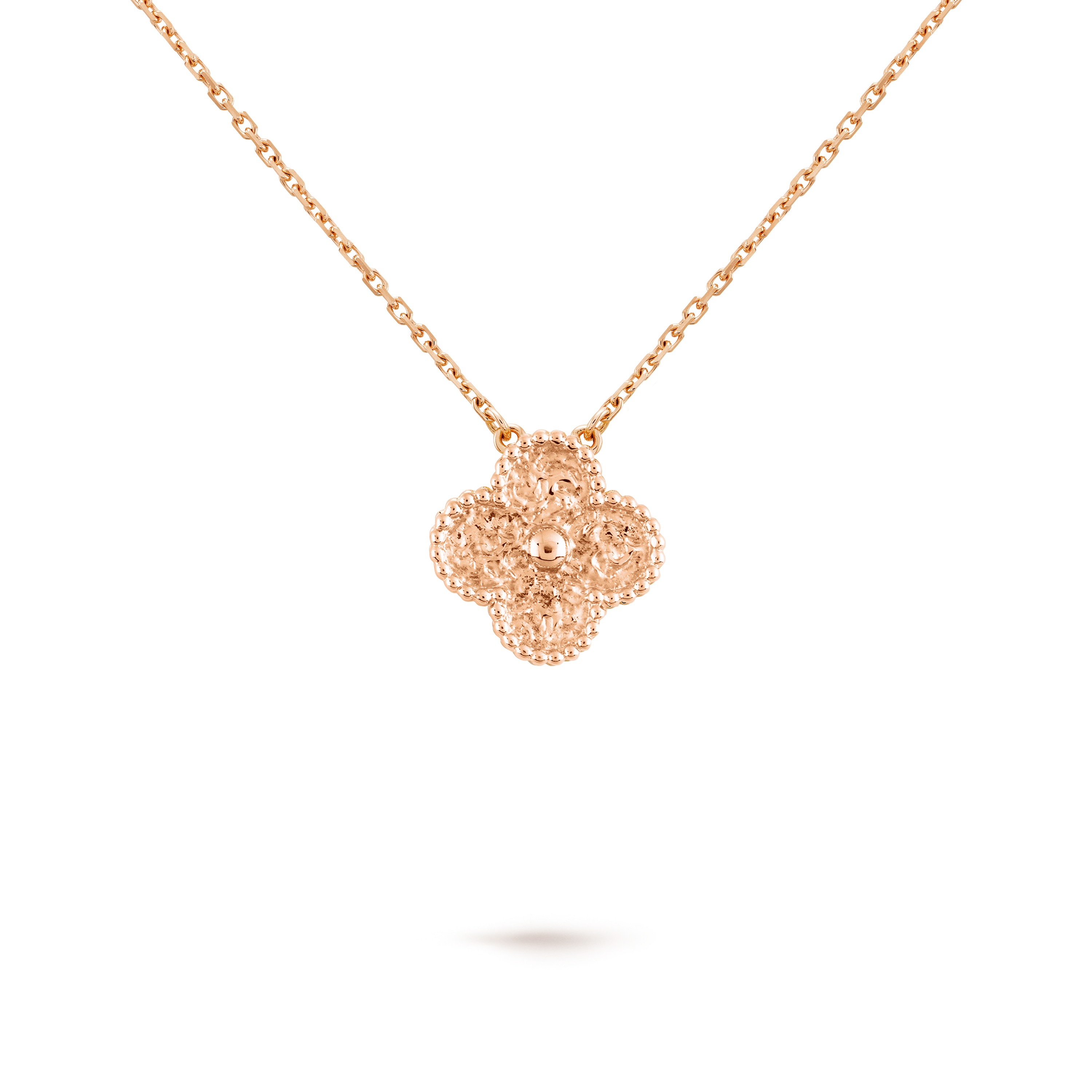 COLLIER VAN CLEEF PENDENTIF SWEET ALHAMBRA ROSE GOLD