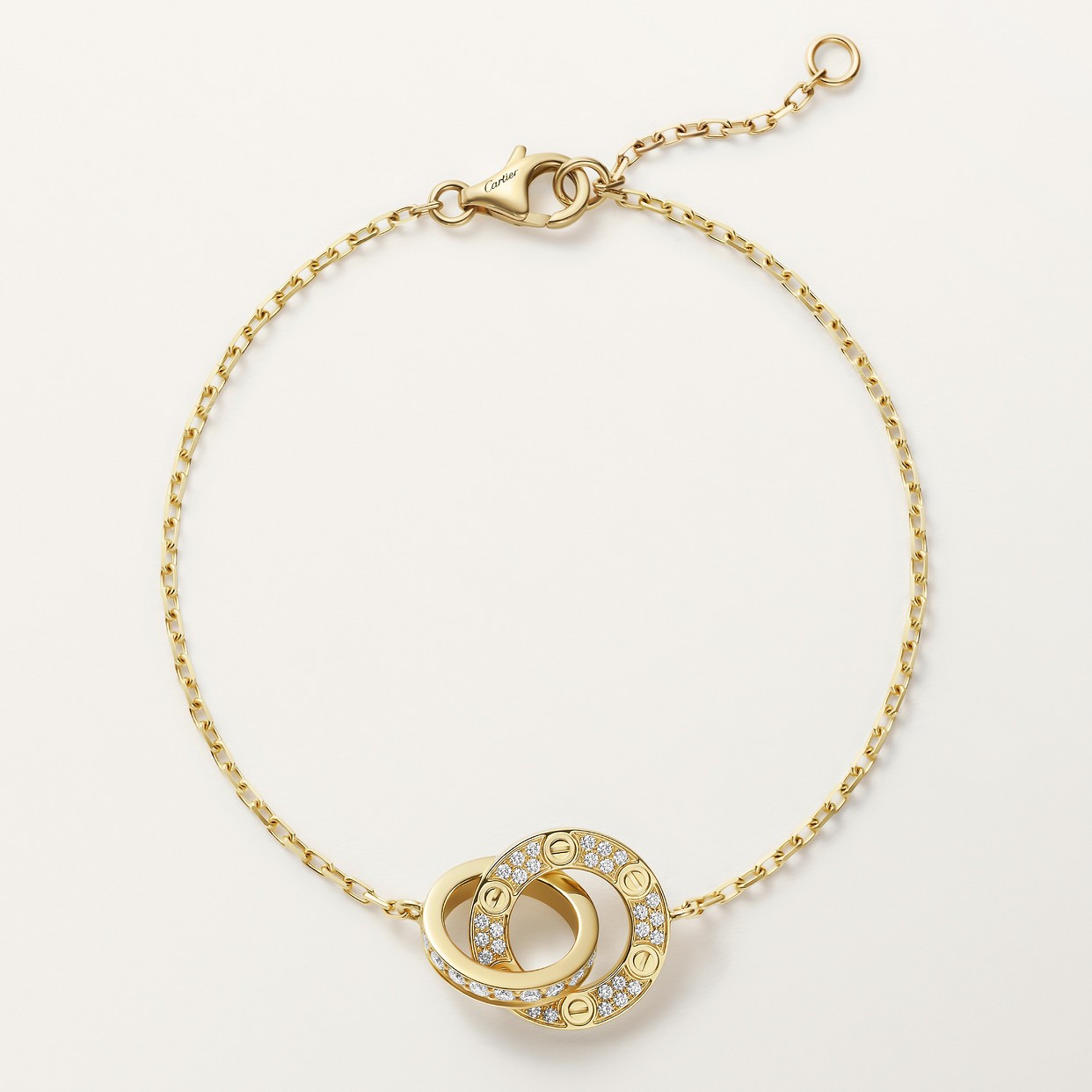 GOURMETTE CARTIER LOVE SEMI PAVE GOLD