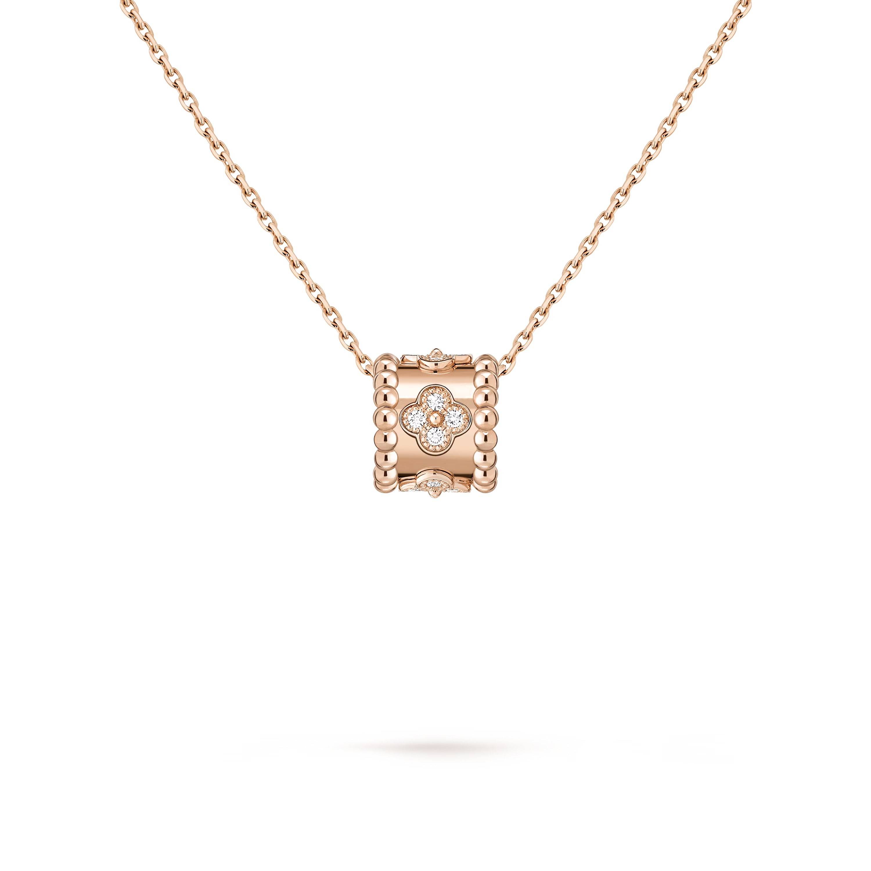 COLLIER VAN CLEEF PERLEE CLOVERS PENDANT ROSE GOLD