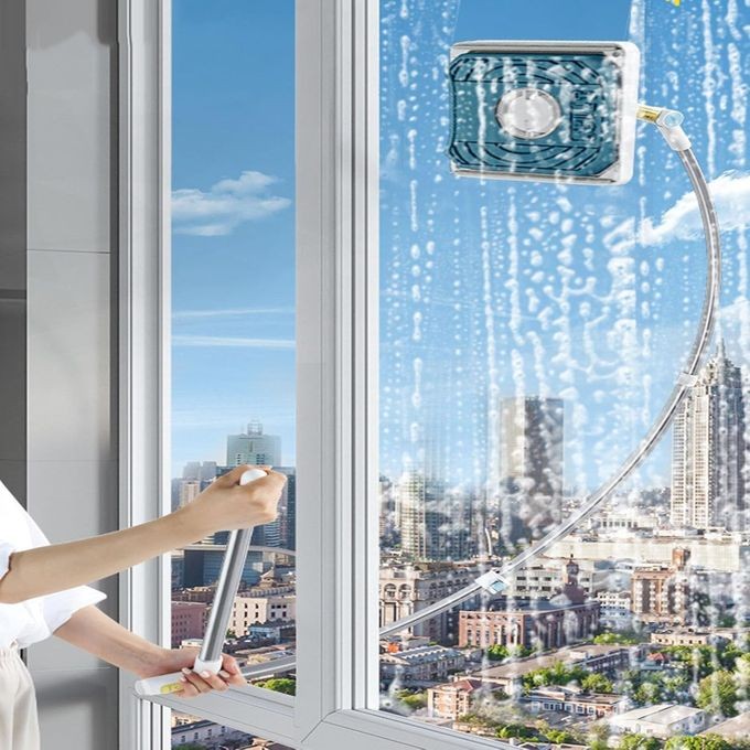 🧼 أداة مسح الزجاج ذات الوجهين – نظافة احترافية بدون مجهود!