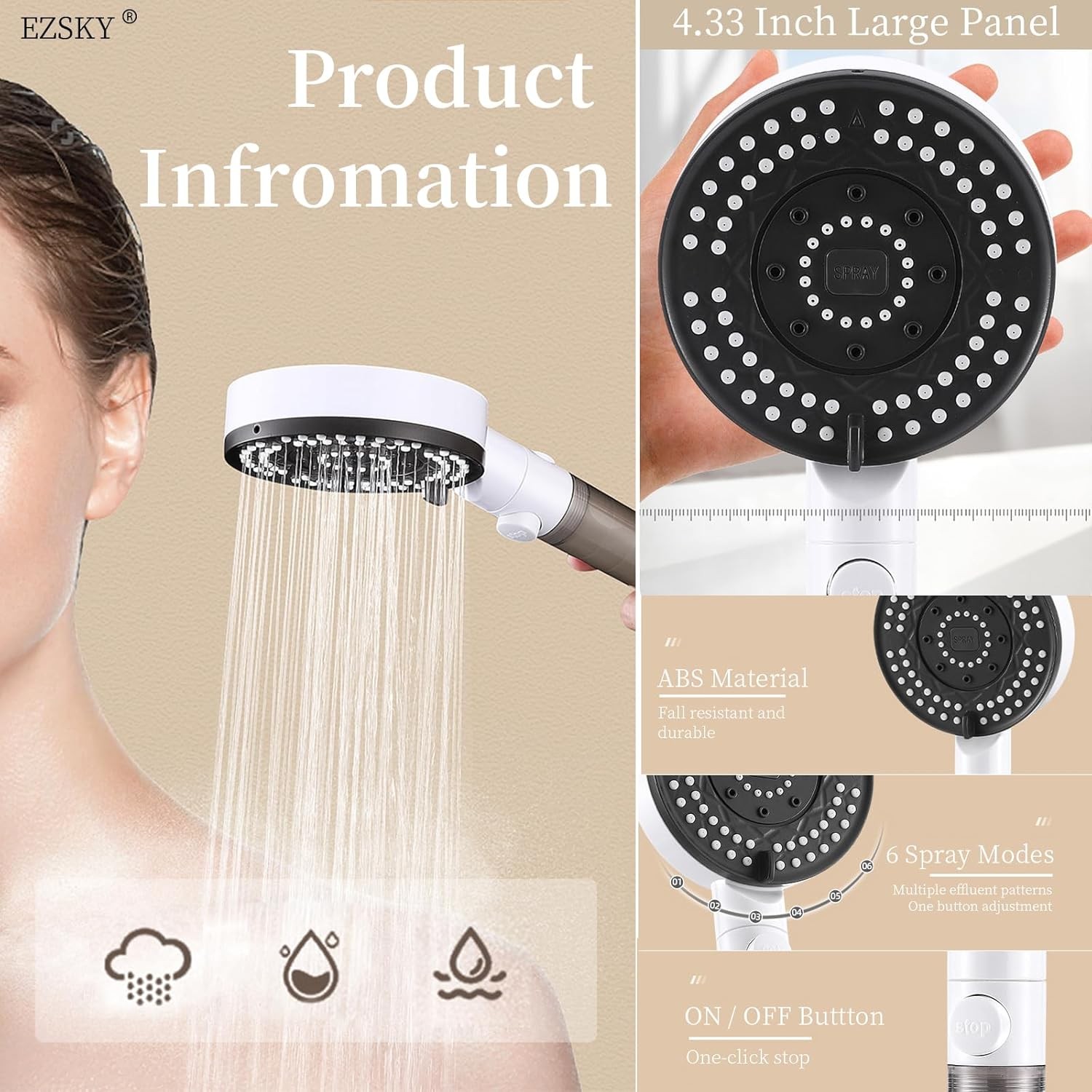 🚿 رأس دش مفلتر عالي الضغط – استمتع بتجربة استحمام صحية ومريحة