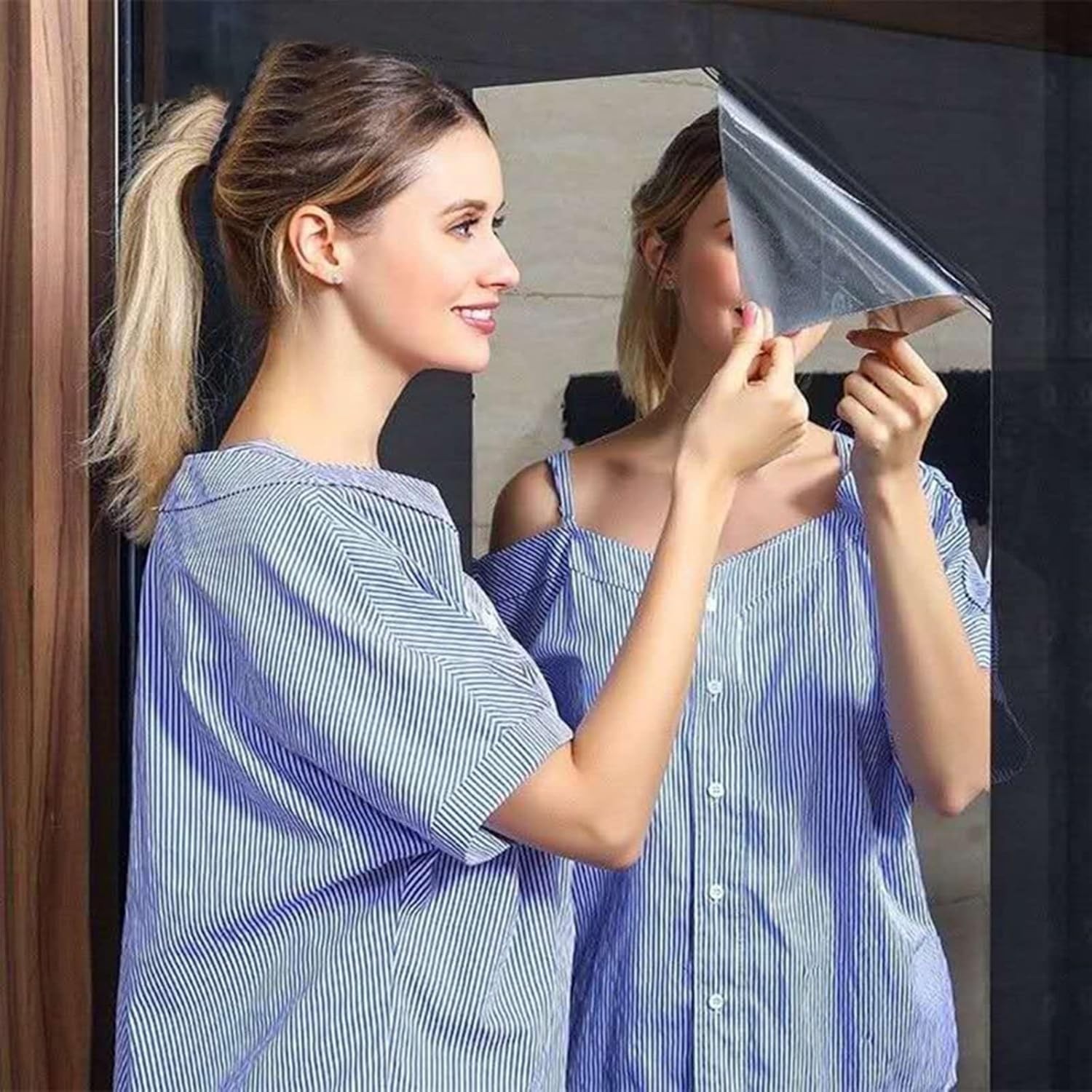 ✨ جدد ديكور منزلك بسهولة مع Mirror Wall Sticker – المرآة المرنة ذاتية اللصق ✨