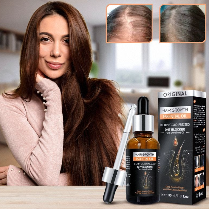 زيت مركز بتركيبة فعّالة لتقوية الجذور، ملء الفراغات، وزيادة كثافة الشعر