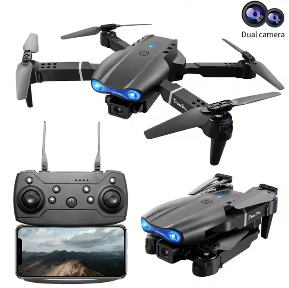 E99 Dual camera drone, black, single battery, WiFi capability